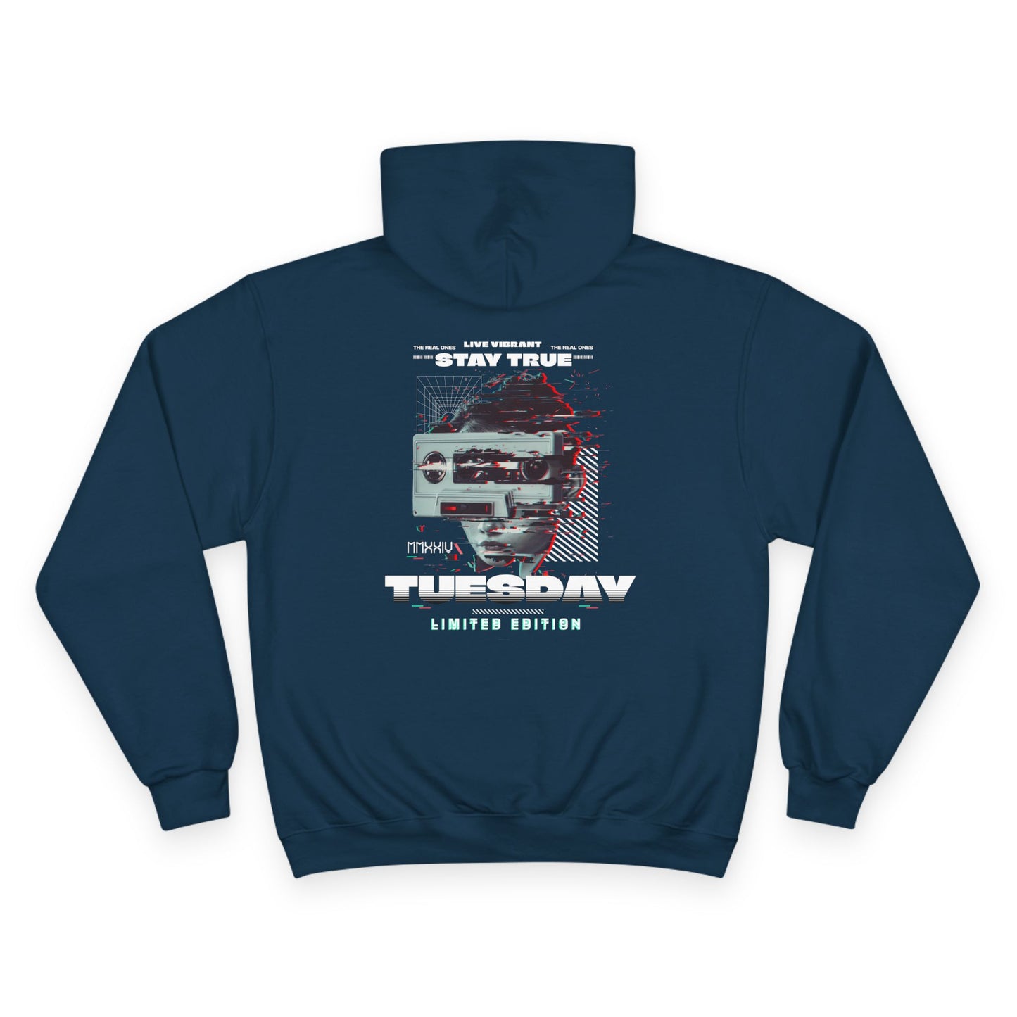 Limited Edition Tuesday Champion Hoodie - Stay True, Cozy Sweatshirt, Gift for Her, Comfy Casual Wear, Unique Sweatshirt