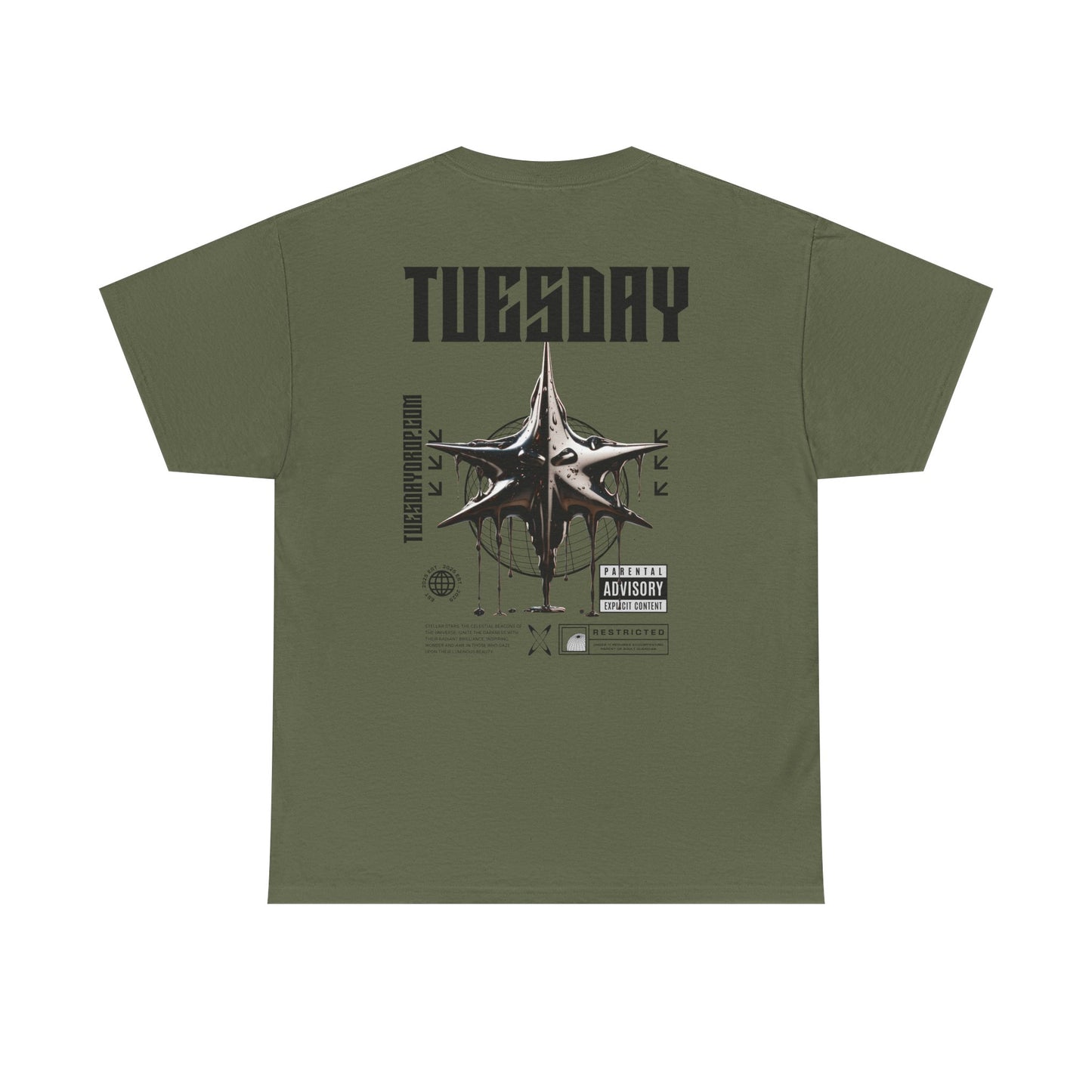 Graphic Tee with 'Tuesday' Print, Casual Wear, Streetwear, Gift for Students, Unisex Top, Everyday Fashion, Weekend Style