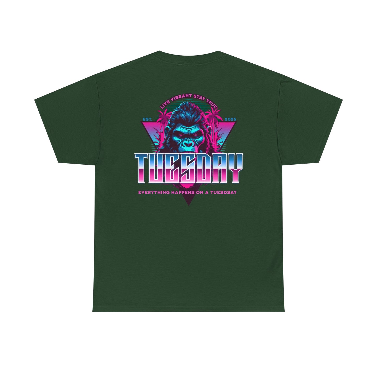 Retro Tuesday Graphic Tee, Fun Casual T-Shirt for Everyday Wear, Unisex Cotton Top, Party Shirt, Gift for Birthdays and Celebrations