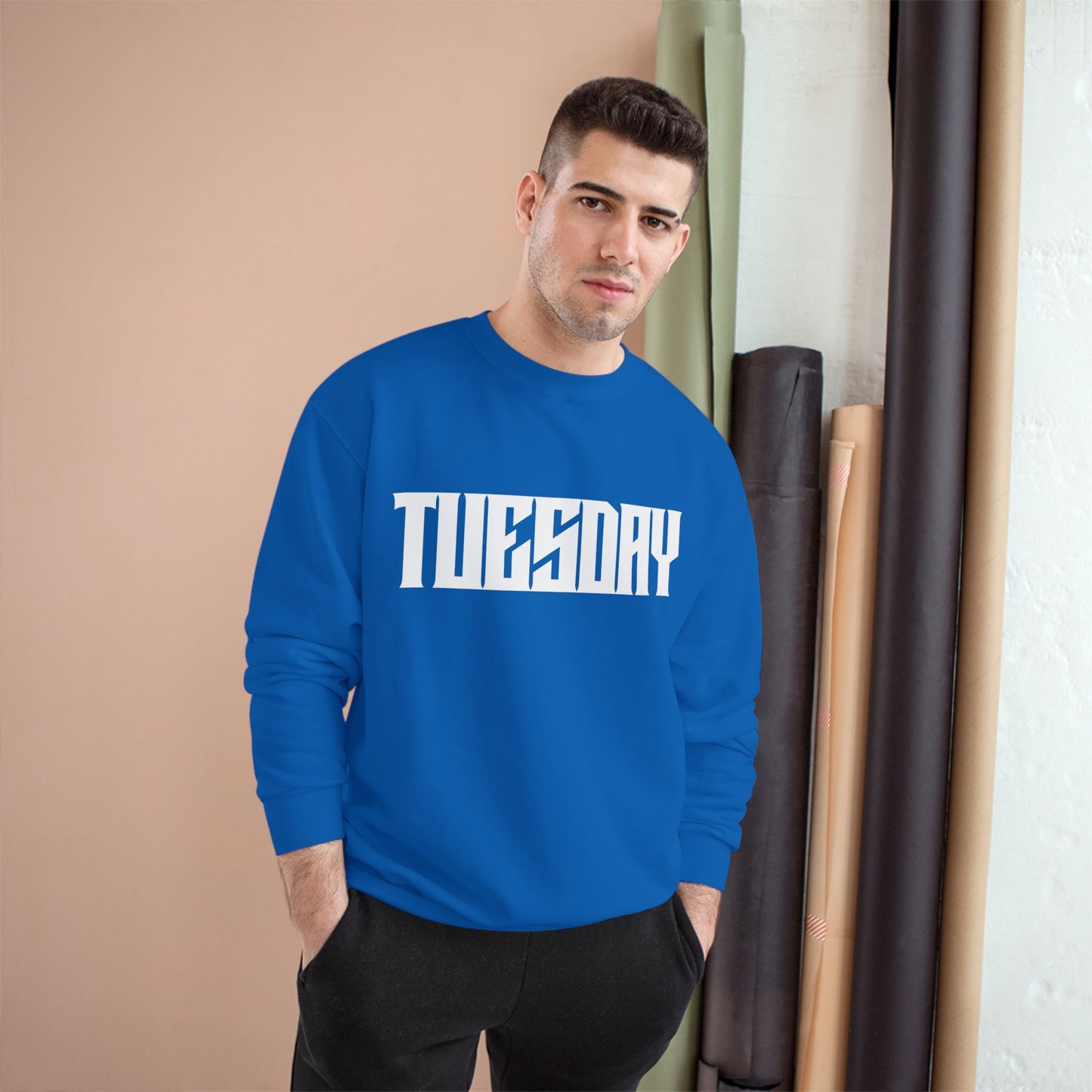 Retro Car Tuesday Champion Sweatshirt, Vintage Graphic Top, Cozy Unisex Apparel, Perfect Gift for Car Lovers, Unique Streetwear