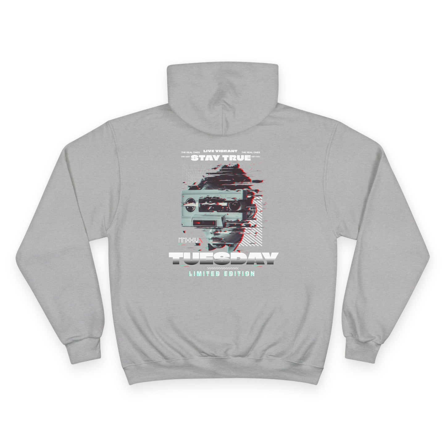 Limited Edition Tuesday Champion Hoodie - Stay True, Cozy Sweatshirt, Gift for Her, Comfy Casual Wear, Unique Sweatshirt