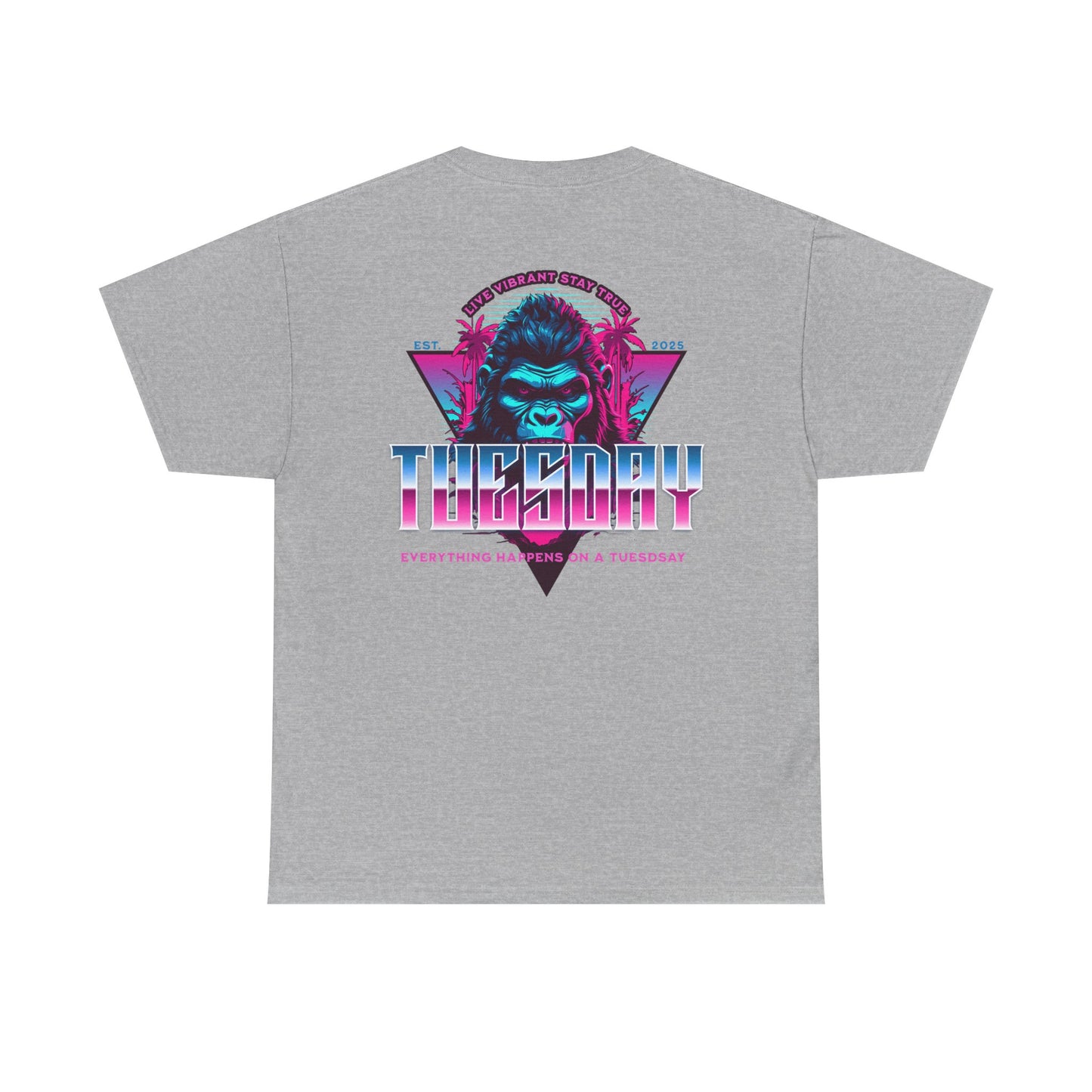Retro Tuesday Graphic Tee, Fun Casual T-Shirt for Everyday Wear, Unisex Cotton Top, Party Shirt, Gift for Birthdays and Celebrations