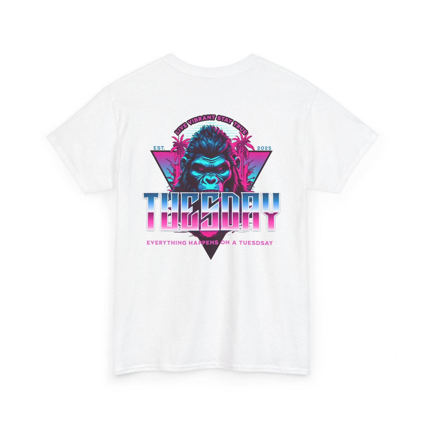 Retro Tuesday Graphic Tee, Fun Casual T-Shirt for Everyday Wear, Unisex Cotton Top, Party Shirt, Gift for Birthdays and Celebrations