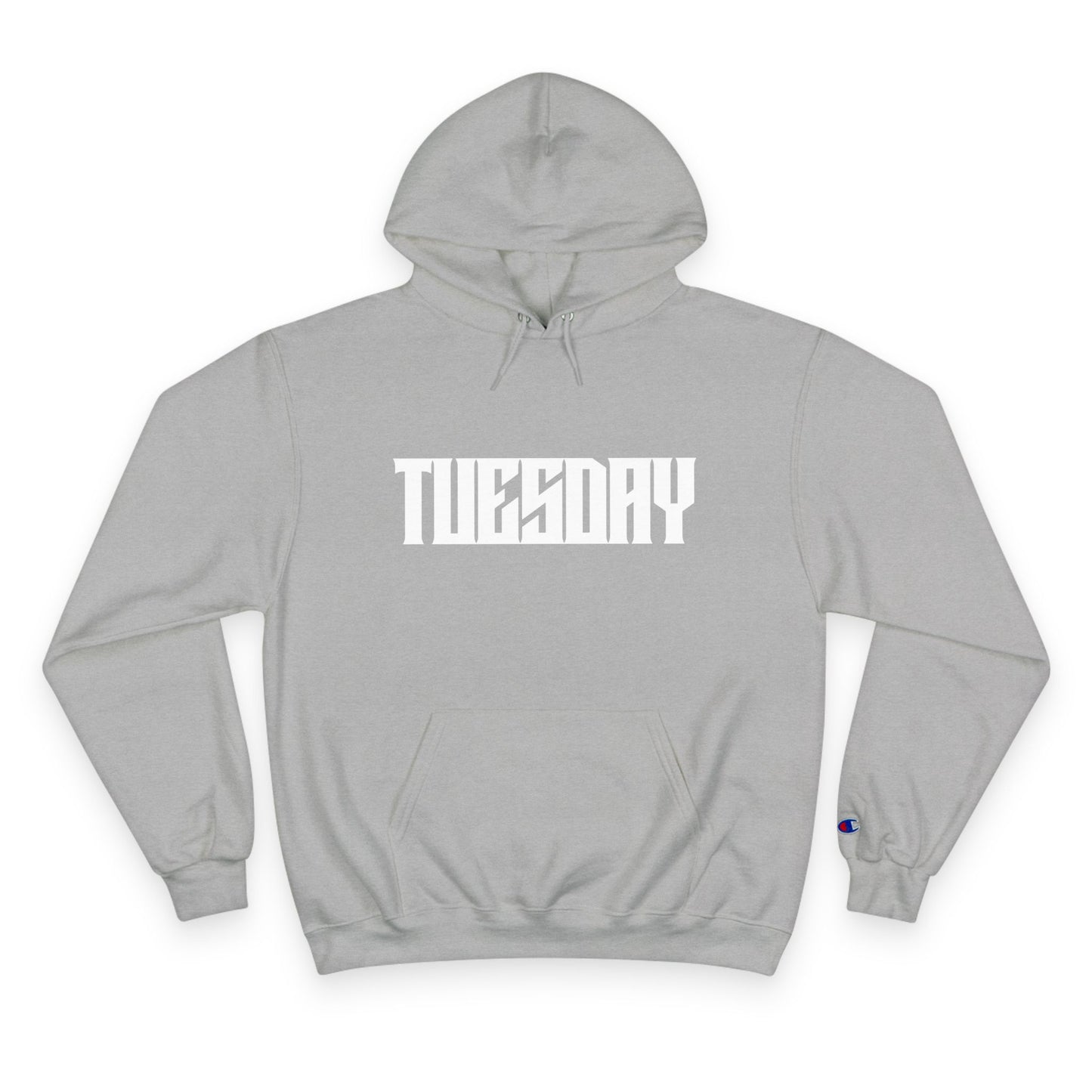 Casual Champion Hoodie, Day of the Week Gift, Unique Graphic Sweatshirt, Tuesday Vibes, Perfect for Vacations & Relaxation