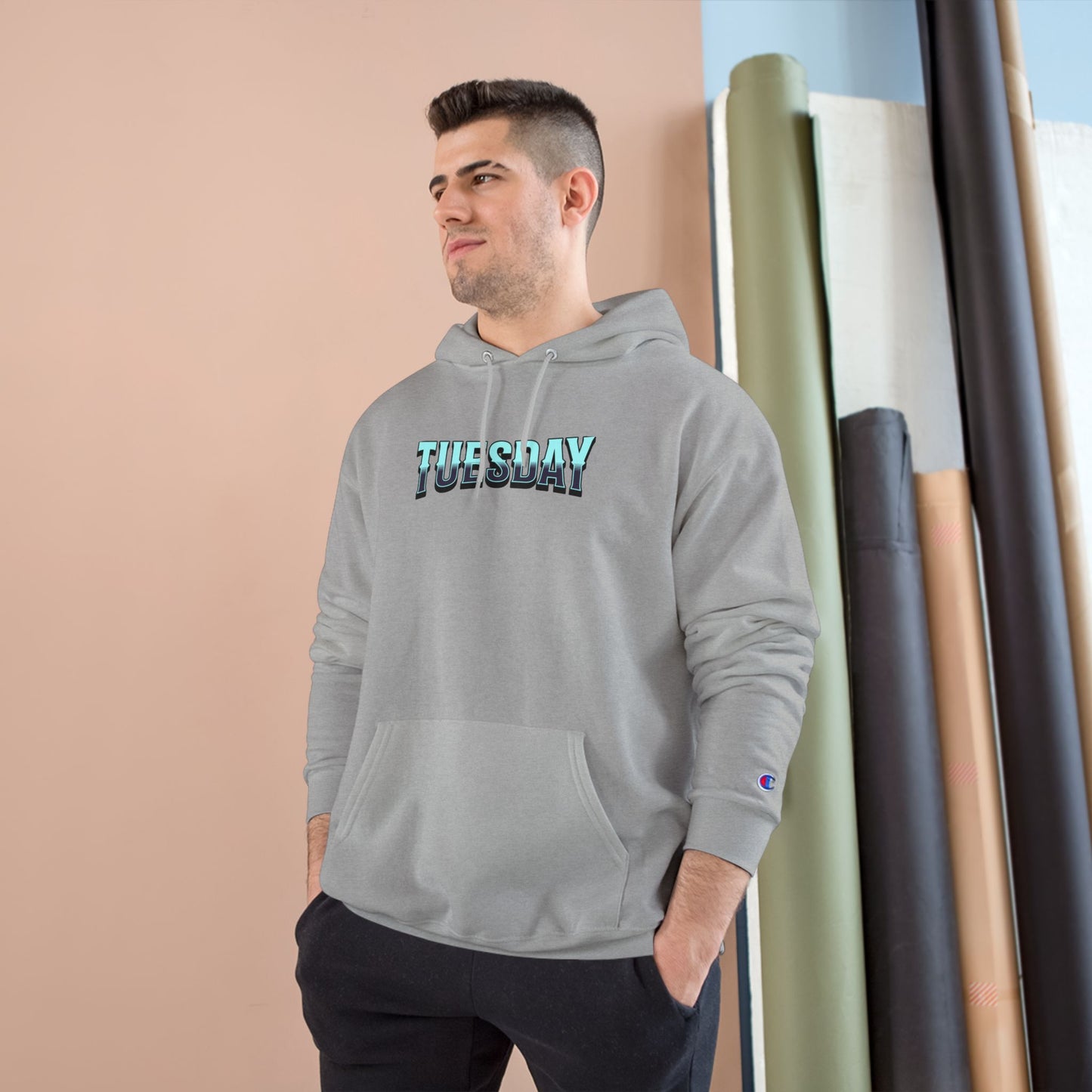 Limited Edition Tuesday Champion Hoodie - Stay True, Cozy Sweatshirt, Gift for Her, Comfy Casual Wear, Unique Sweatshirt