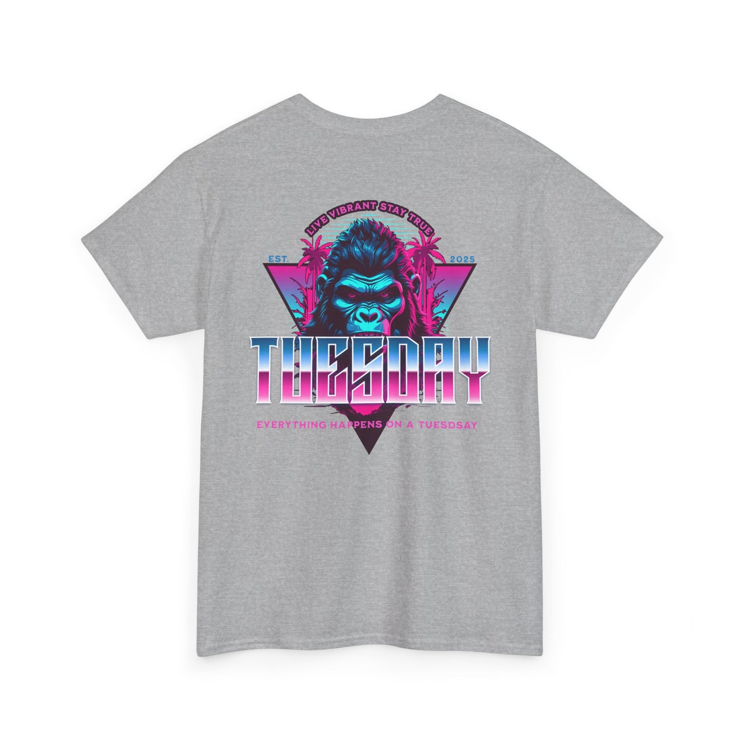 Retro Tuesday Graphic Tee, Fun Casual T-Shirt for Everyday Wear, Unisex Cotton Top, Party Shirt, Gift for Birthdays and Celebrations