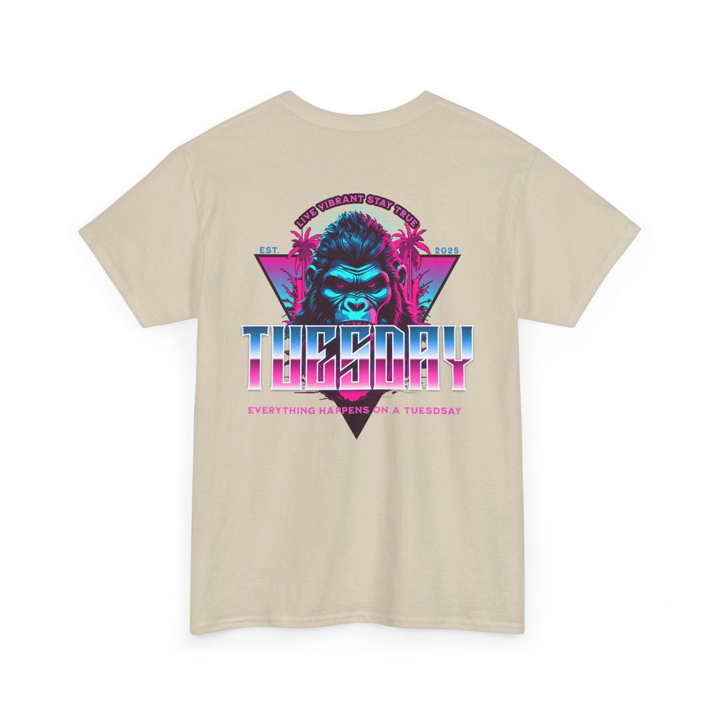 Retro Tuesday Graphic Tee, Fun Casual T-Shirt for Everyday Wear, Unisex Cotton Top, Party Shirt, Gift for Birthdays and Celebrations