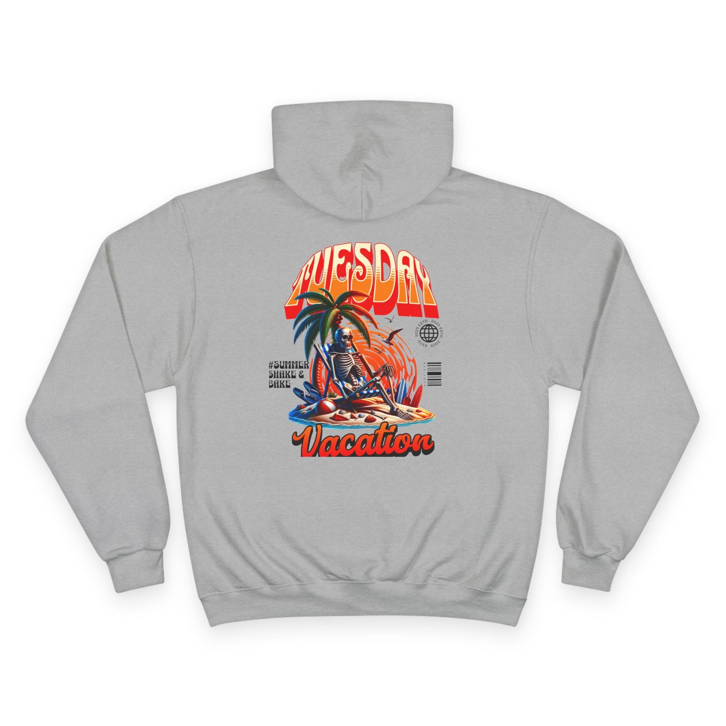 Casual Champion Hoodie, Day of the Week Gift, Unique Graphic Sweatshirt, Tuesday Vibes, Perfect for Vacations & Relaxation