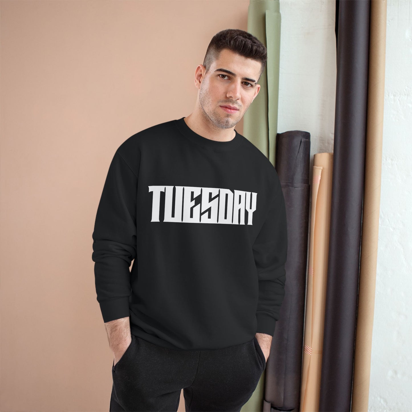 Retro Car Tuesday Champion Sweatshirt, Vintage Graphic Top, Cozy Unisex Apparel, Perfect Gift for Car Lovers, Unique Streetwear