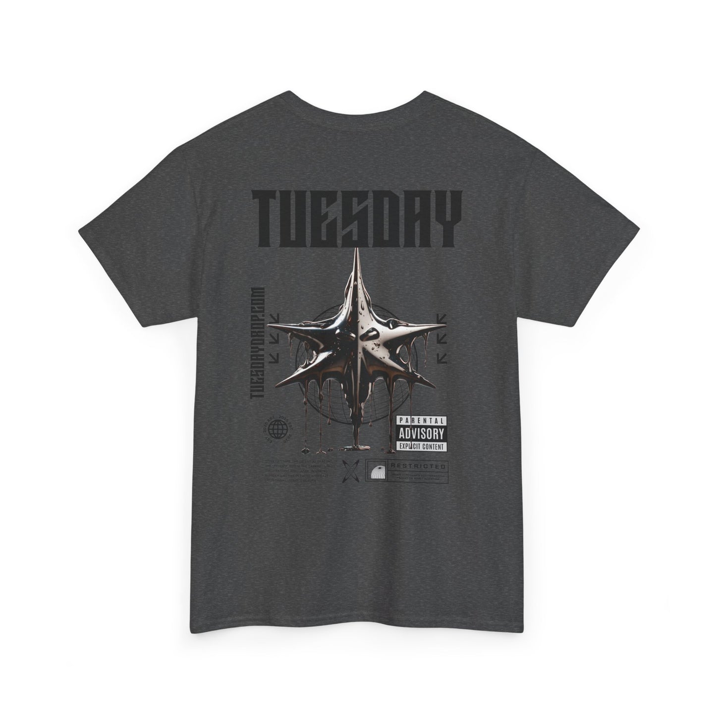 Graphic Tee with 'Tuesday' Print, Casual Wear, Streetwear, Gift for Students, Unisex Top, Everyday Fashion, Weekend Style