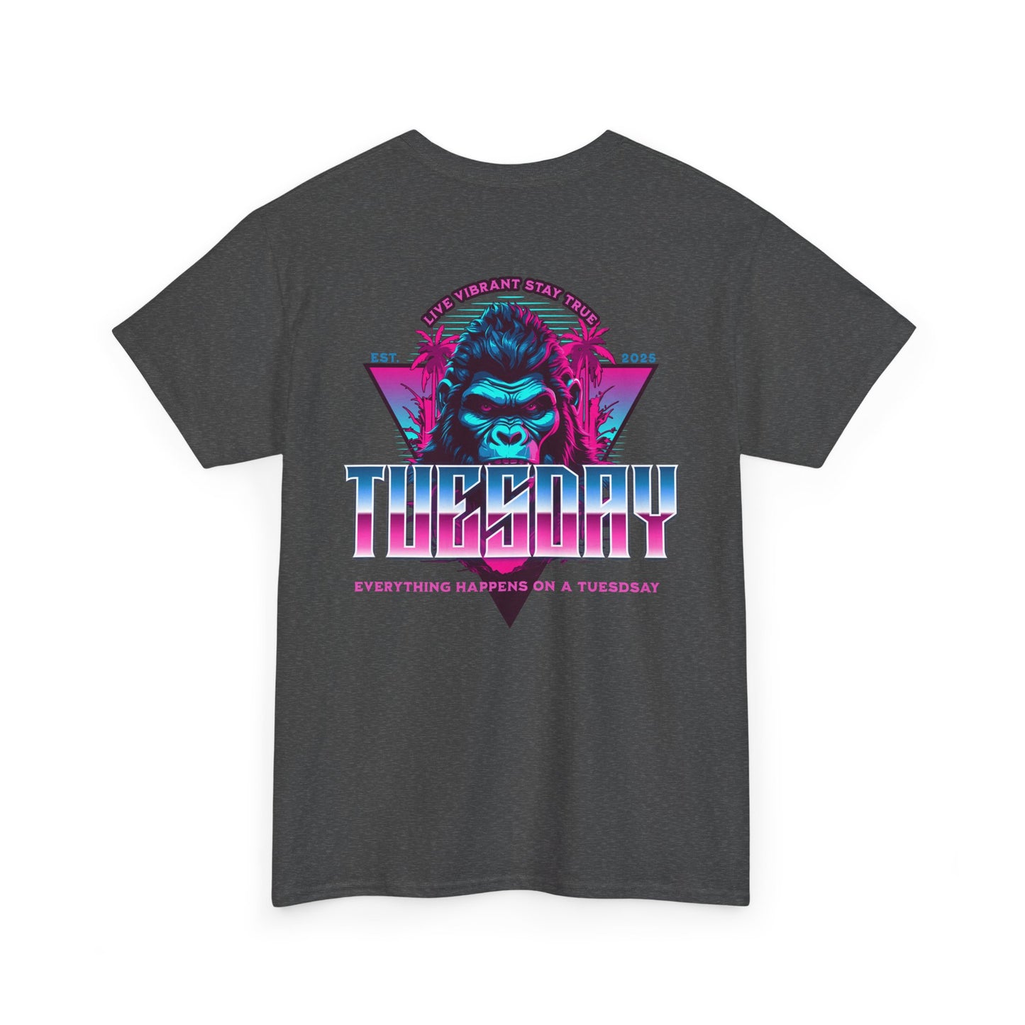 Retro Tuesday Graphic Tee, Fun Casual T-Shirt for Everyday Wear, Unisex Cotton Top, Party Shirt, Gift for Birthdays and Celebrations