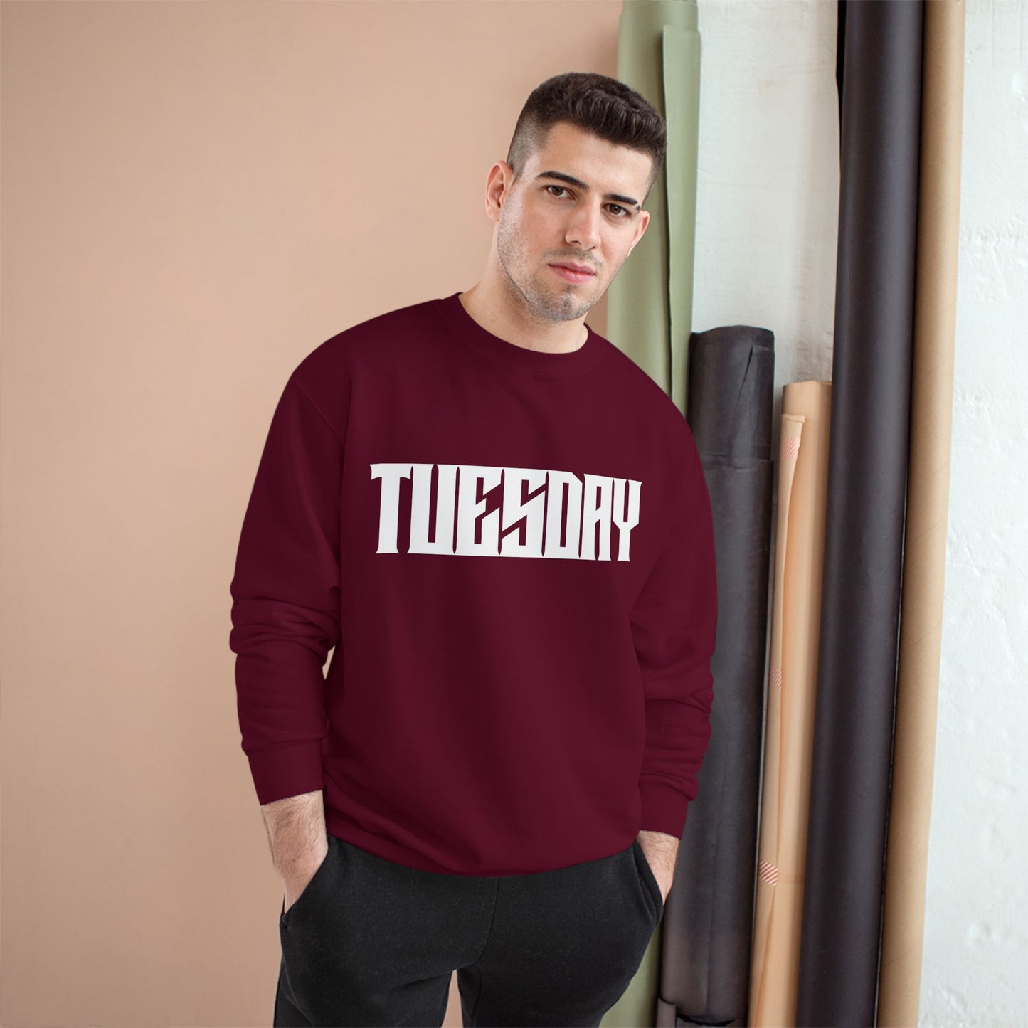Retro Car Tuesday Champion Sweatshirt, Vintage Graphic Top, Cozy Unisex Apparel, Perfect Gift for Car Lovers, Unique Streetwear