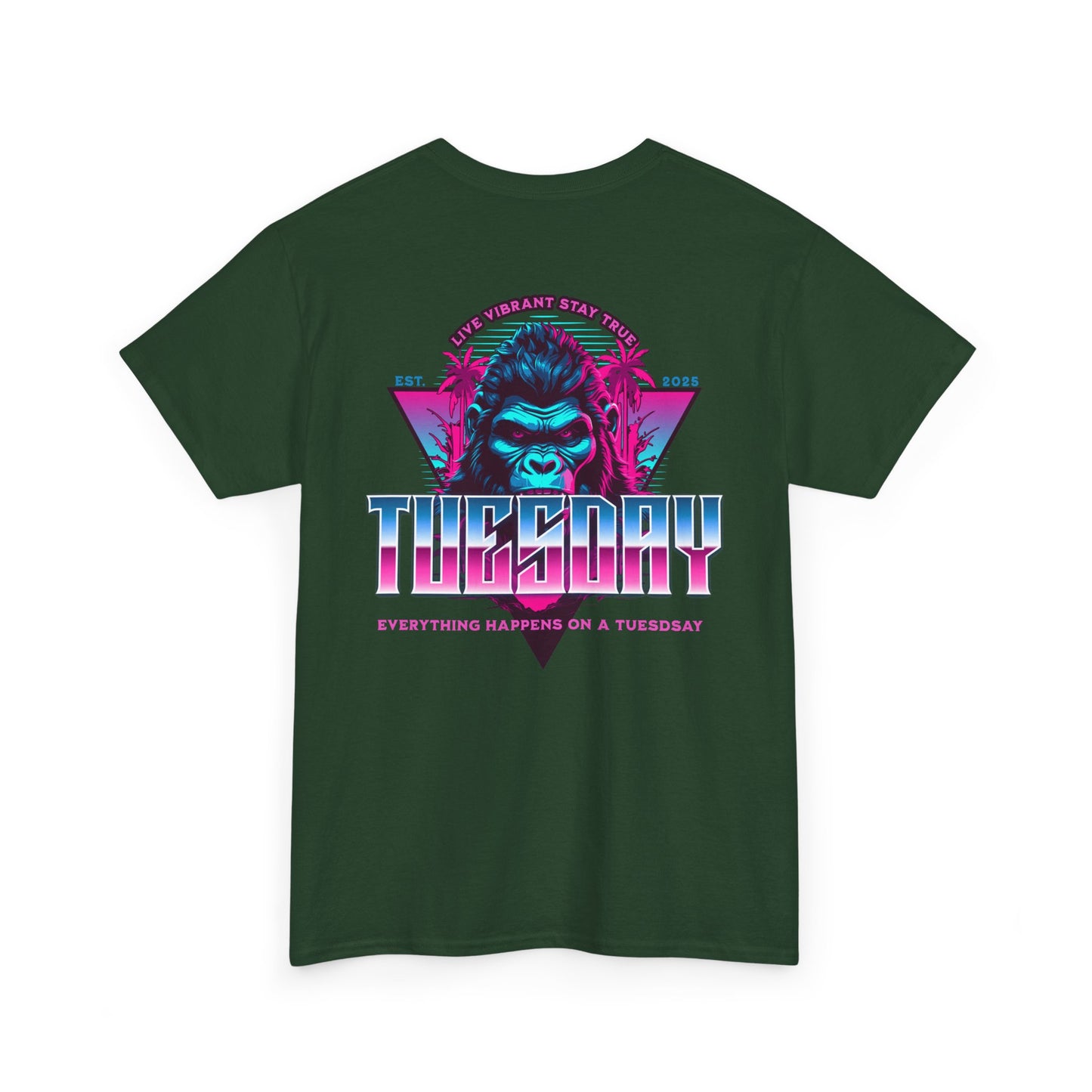 Retro Tuesday Graphic Tee, Fun Casual T-Shirt for Everyday Wear, Unisex Cotton Top, Party Shirt, Gift for Birthdays and Celebrations
