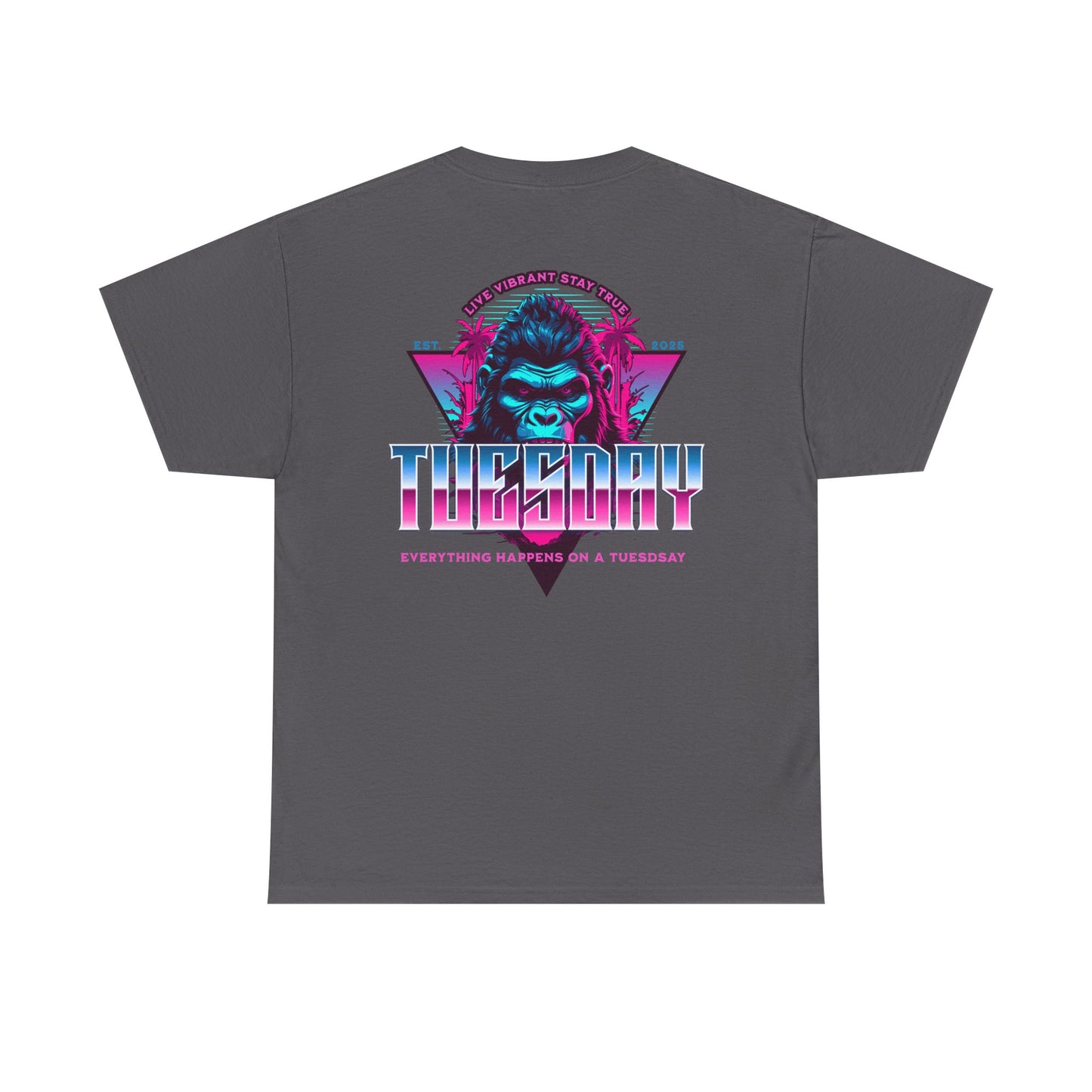 Retro Tuesday Graphic Tee, Fun Casual T-Shirt for Everyday Wear, Unisex Cotton Top, Party Shirt, Gift for Birthdays and Celebrations