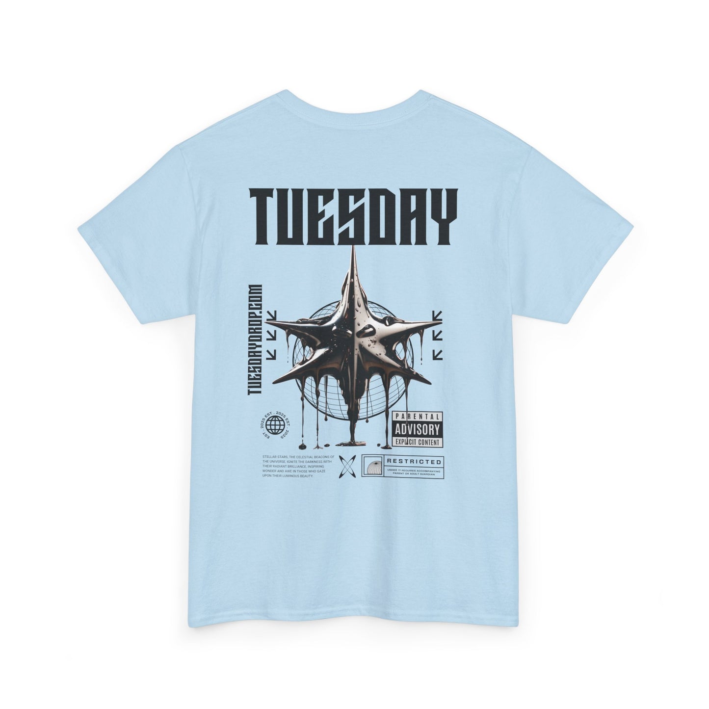 Graphic Tee with 'Tuesday' Print, Casual Wear, Streetwear, Gift for Students, Unisex Top, Everyday Fashion, Weekend Style