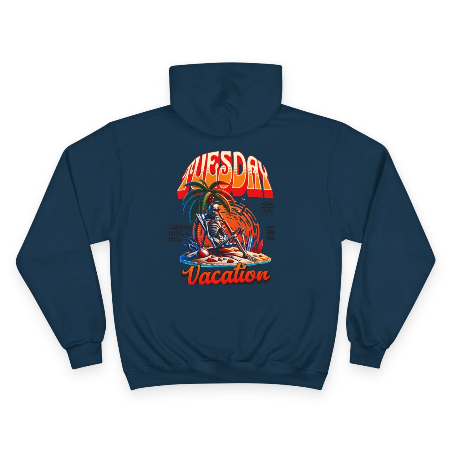 Casual Champion Hoodie, Day of the Week Gift, Unique Graphic Sweatshirt, Tuesday Vibes, Perfect for Vacations & Relaxation