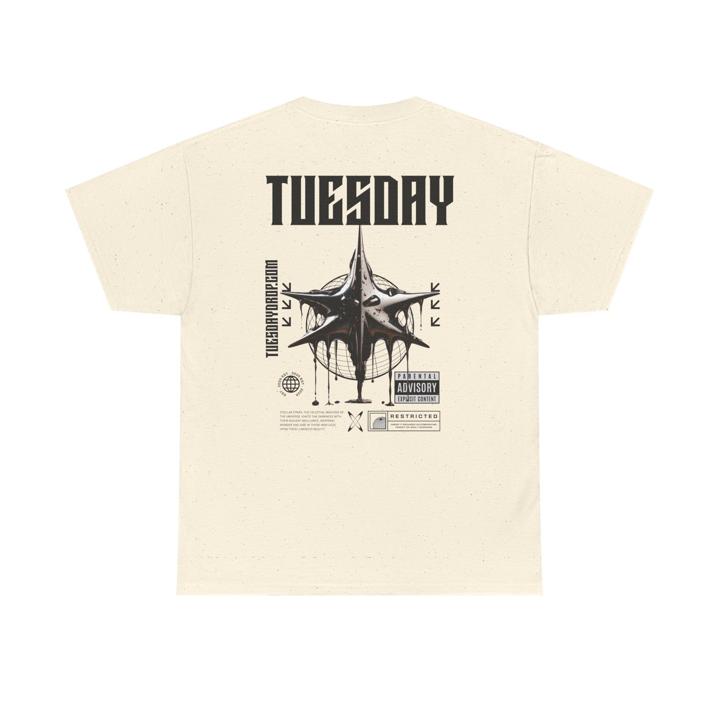 Graphic Tee with 'Tuesday' Print, Casual Wear, Streetwear, Gift for Students, Unisex Top, Everyday Fashion, Weekend Style