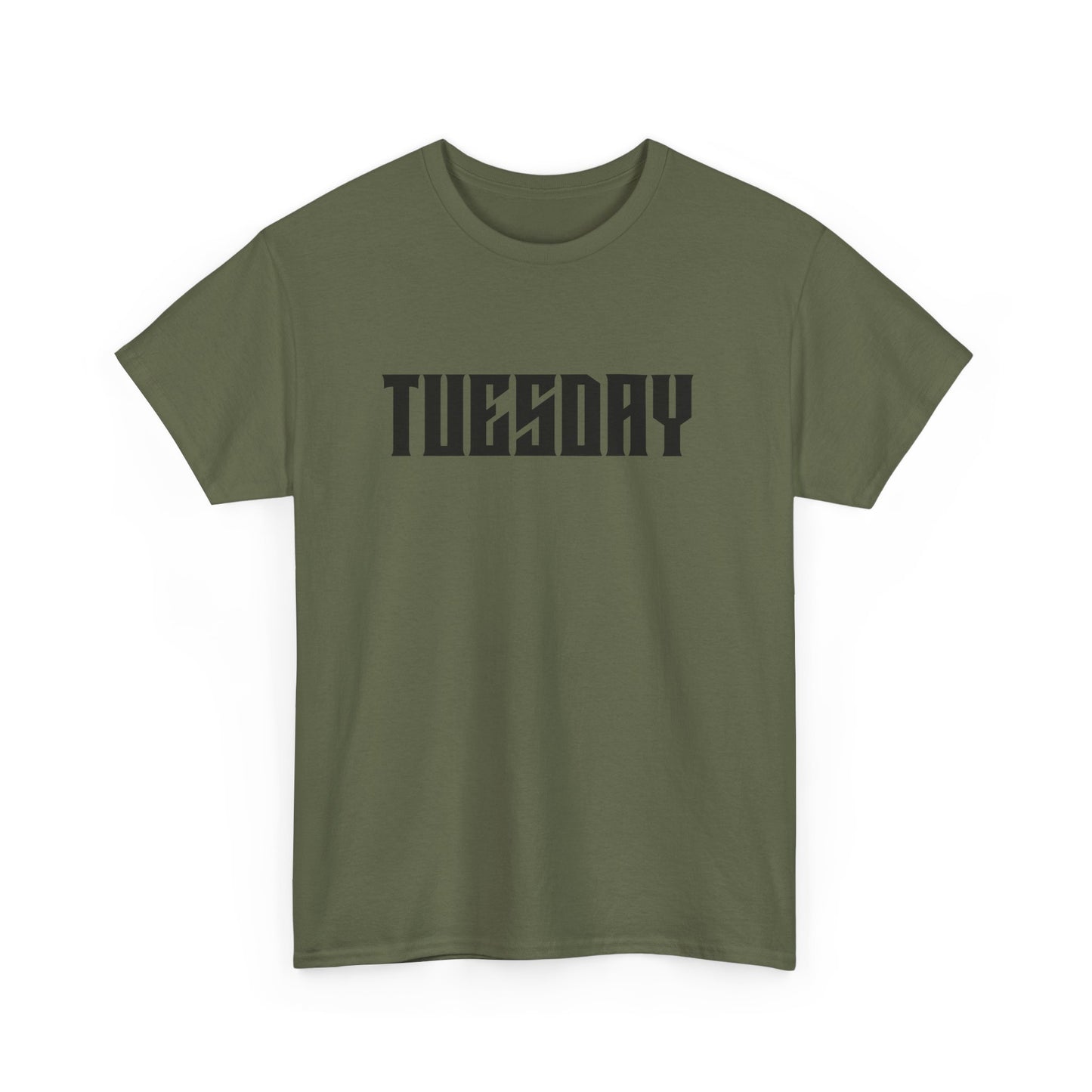Graphic Tee with 'Tuesday' Print, Casual Wear, Streetwear, Gift for Students, Unisex Top, Everyday Fashion, Weekend Style