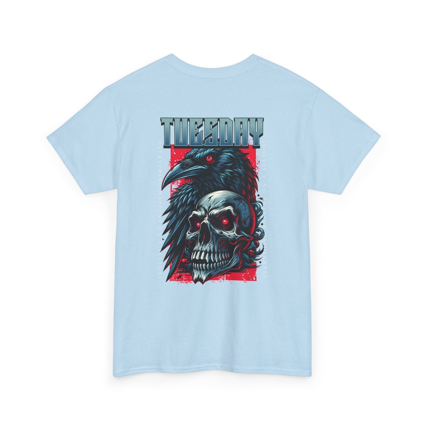 Gothic Skull and Raven Tee, Casual Gothic Fashion, Halloween Shirt, Dark Aesthetic Apparel, Unisex Graphic Cotton Tee, Trendy Everyday Wear