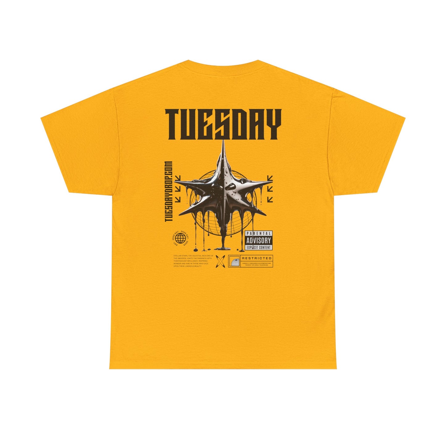 Graphic Tee with 'Tuesday' Print, Casual Wear, Streetwear, Gift for Students, Unisex Top, Everyday Fashion, Weekend Style