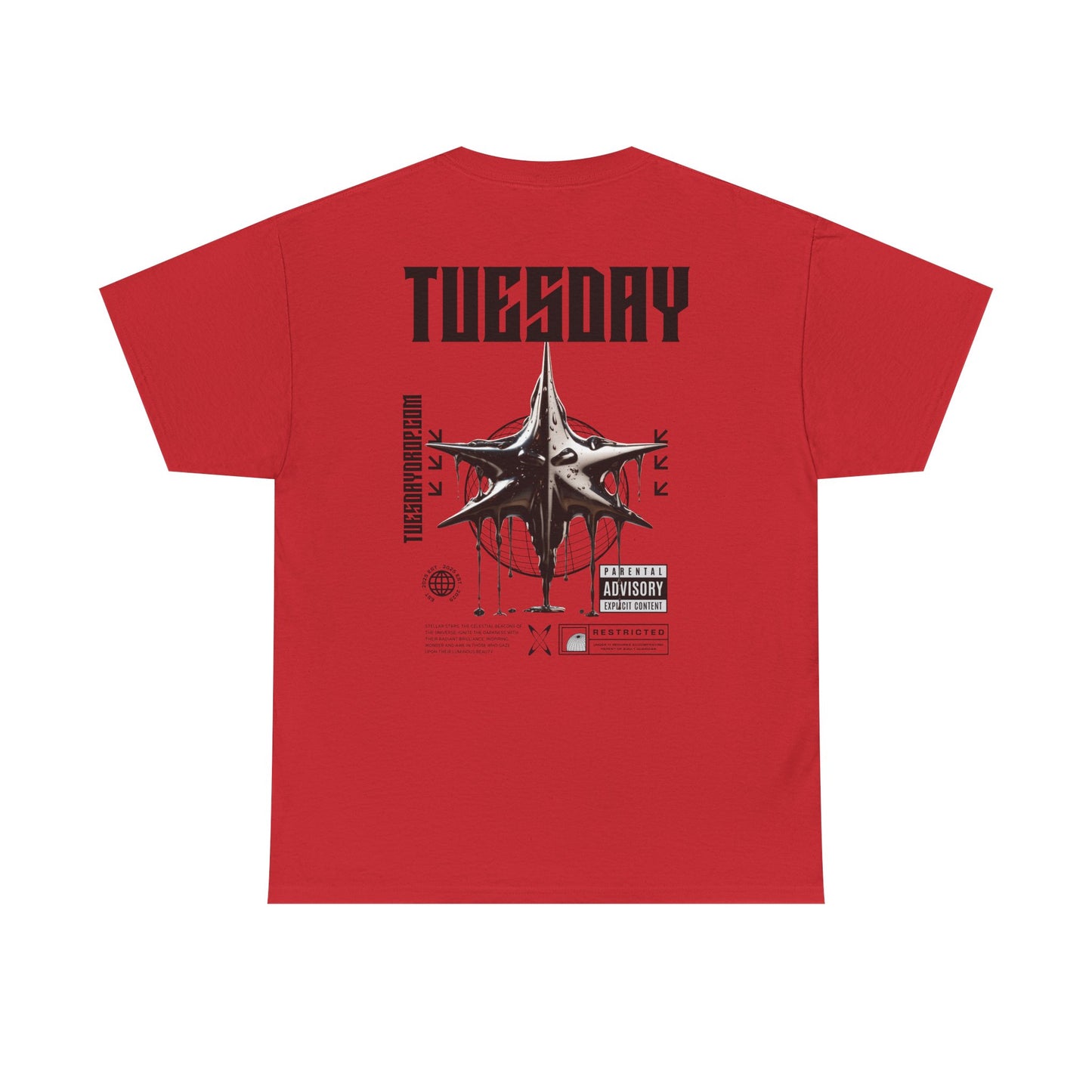Graphic Tee with 'Tuesday' Print, Casual Wear, Streetwear, Gift for Students, Unisex Top, Everyday Fashion, Weekend Style