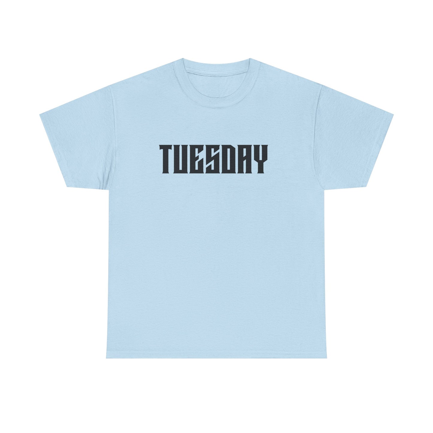 Graphic Tee with 'Tuesday' Print, Casual Wear, Streetwear, Gift for Students, Unisex Top, Everyday Fashion, Weekend Style