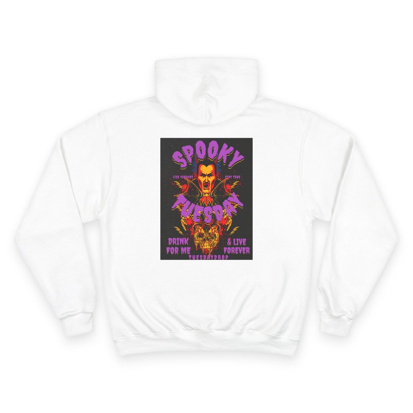 Spooky Tuesday Champion Hoodie, Halloween Apparel, Cozy Sweatshirt, Unisex Hoodie, Autumn Fashion, Gift for Her