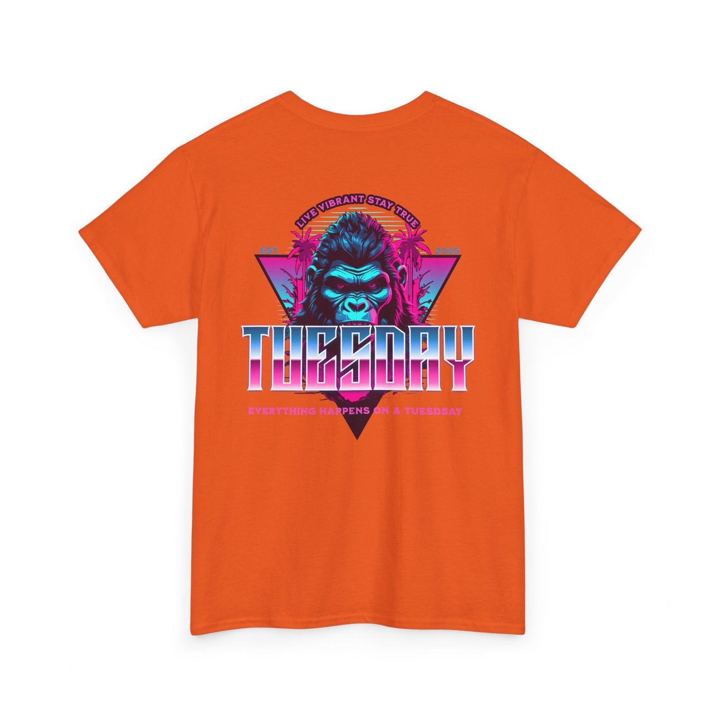Retro Tuesday Graphic Tee, Fun Casual T-Shirt for Everyday Wear, Unisex Cotton Top, Party Shirt, Gift for Birthdays and Celebrations