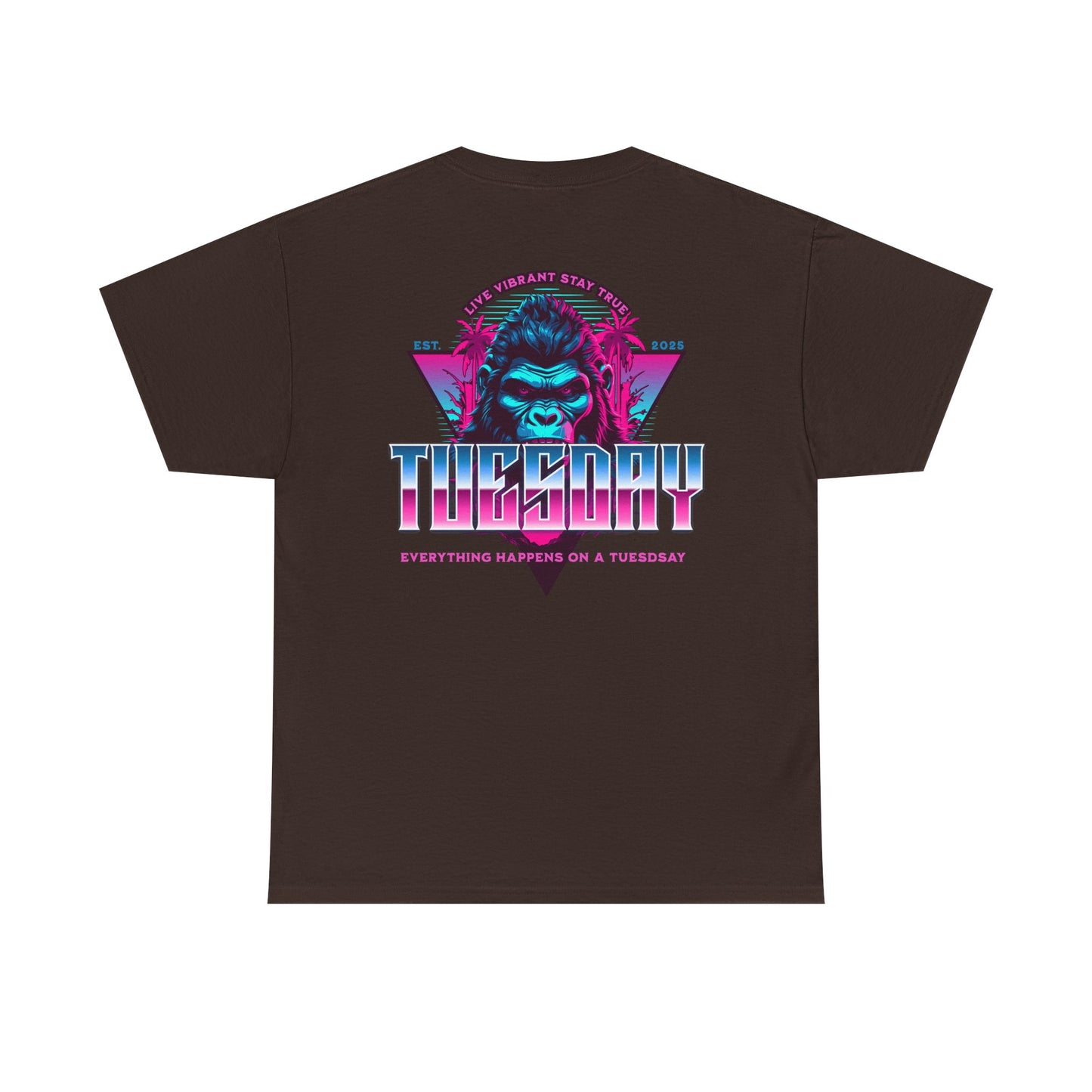 Retro Tuesday Graphic Tee, Fun Casual T-Shirt for Everyday Wear, Unisex Cotton Top, Party Shirt, Gift for Birthdays and Celebrations