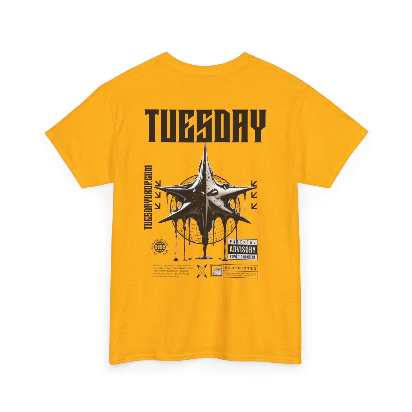 Graphic Tee with 'Tuesday' Print, Casual Wear, Streetwear, Gift for Students, Unisex Top, Everyday Fashion, Weekend Style