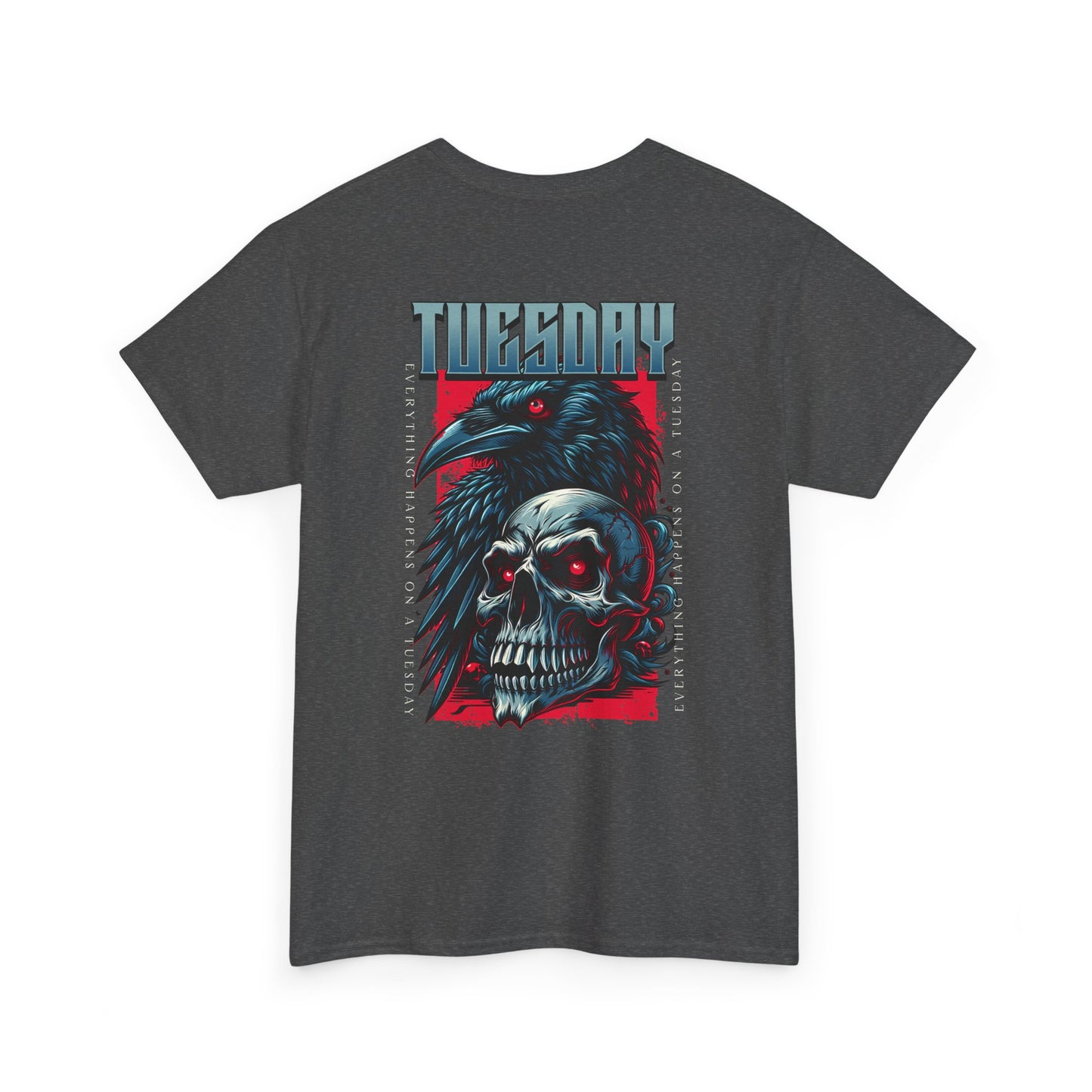 Gothic Skull and Raven Tee, Casual Gothic Fashion, Halloween Shirt, Dark Aesthetic Apparel, Unisex Graphic Cotton Tee, Trendy Everyday Wear