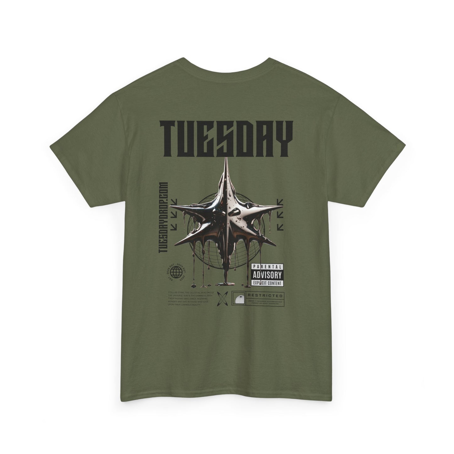 Graphic Tee with 'Tuesday' Print, Casual Wear, Streetwear, Gift for Students, Unisex Top, Everyday Fashion, Weekend Style