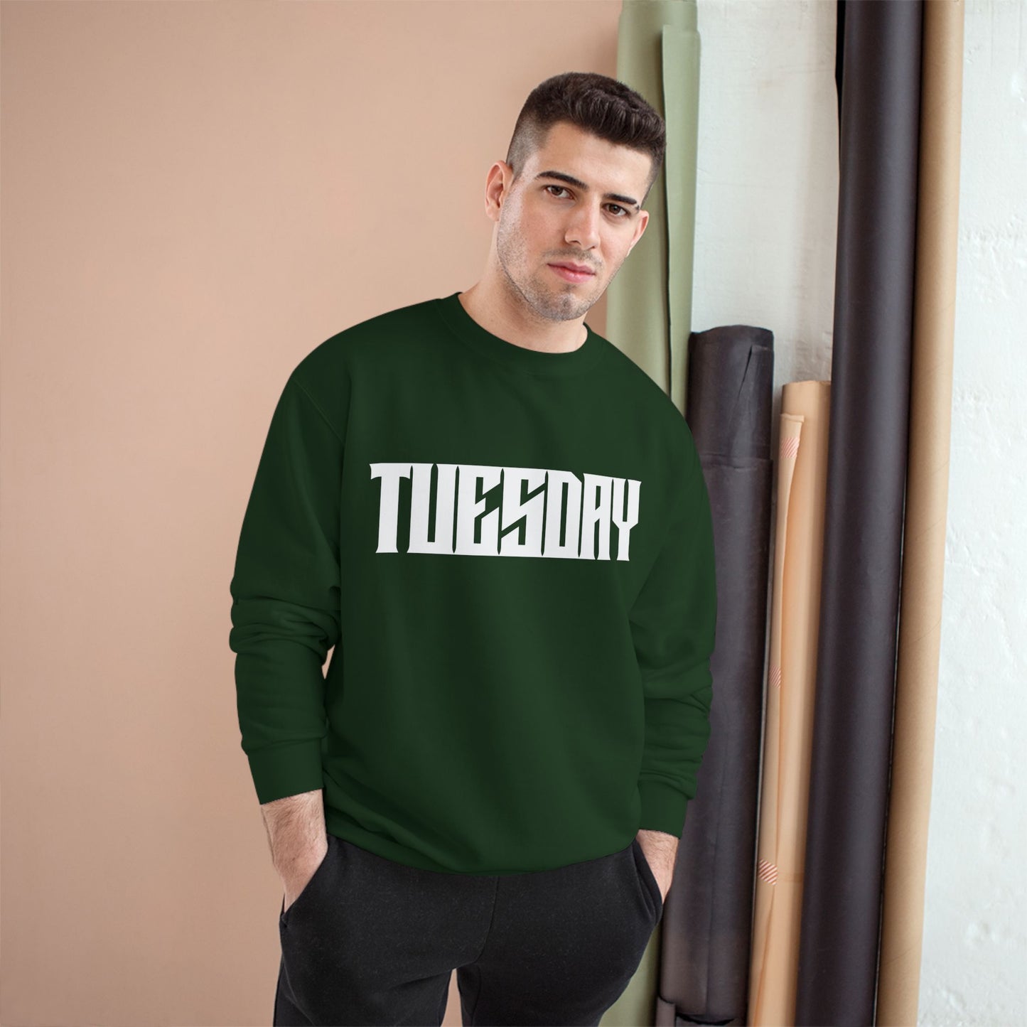 Retro Car Tuesday Champion Sweatshirt, Vintage Graphic Top, Cozy Unisex Apparel, Perfect Gift for Car Lovers, Unique Streetwear
