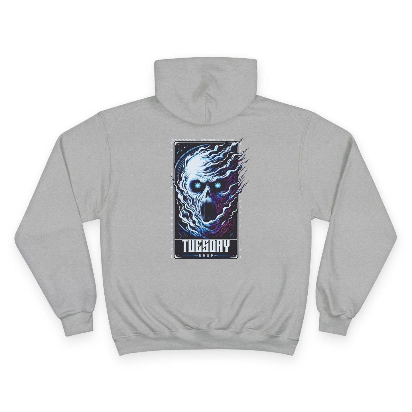 Tuesday Skull Champion Hoodie, Graphic Sweatshirt, Halloween Gift, Unique Casual Wear, Trendy Hoodie for Everyday Style