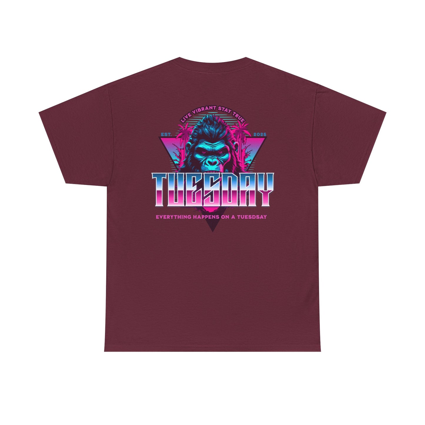 Retro Tuesday Graphic Tee, Fun Casual T-Shirt for Everyday Wear, Unisex Cotton Top, Party Shirt, Gift for Birthdays and Celebrations