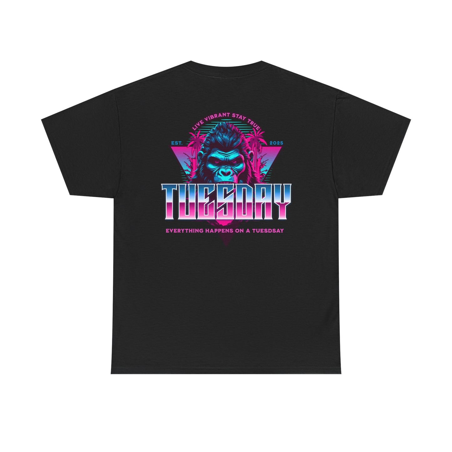 Retro Tuesday Graphic Tee, Fun Casual T-Shirt for Everyday Wear, Unisex Cotton Top, Party Shirt, Gift for Birthdays and Celebrations