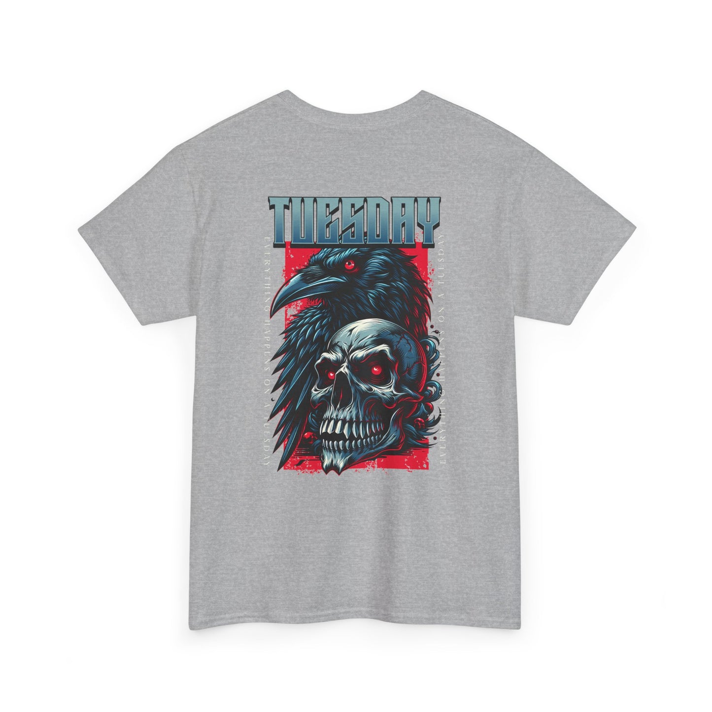 Gothic Skull and Raven Tee, Casual Gothic Fashion, Halloween Shirt, Dark Aesthetic Apparel, Unisex Graphic Cotton Tee, Trendy Everyday Wear
