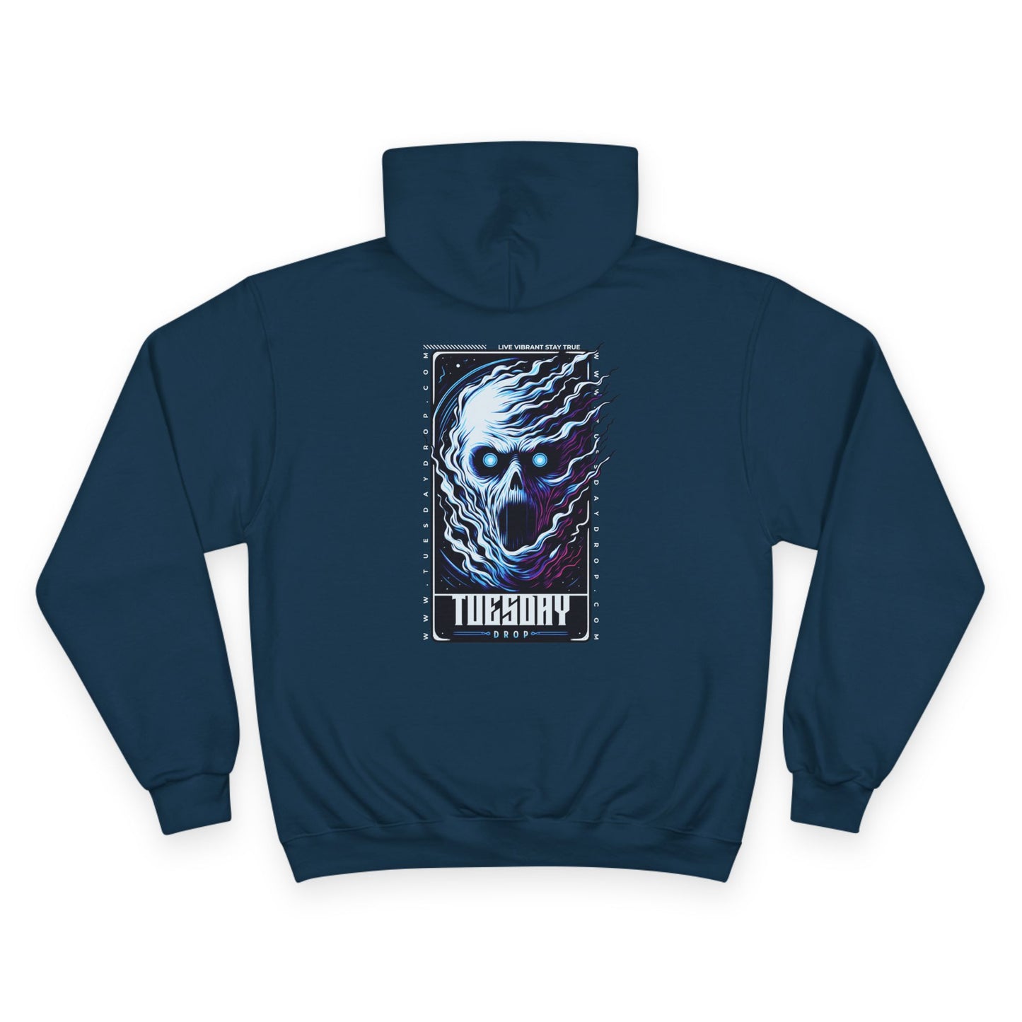 Tuesday Skull Champion Hoodie, Graphic Sweatshirt, Halloween Gift, Unique Casual Wear, Trendy Hoodie for Everyday Style