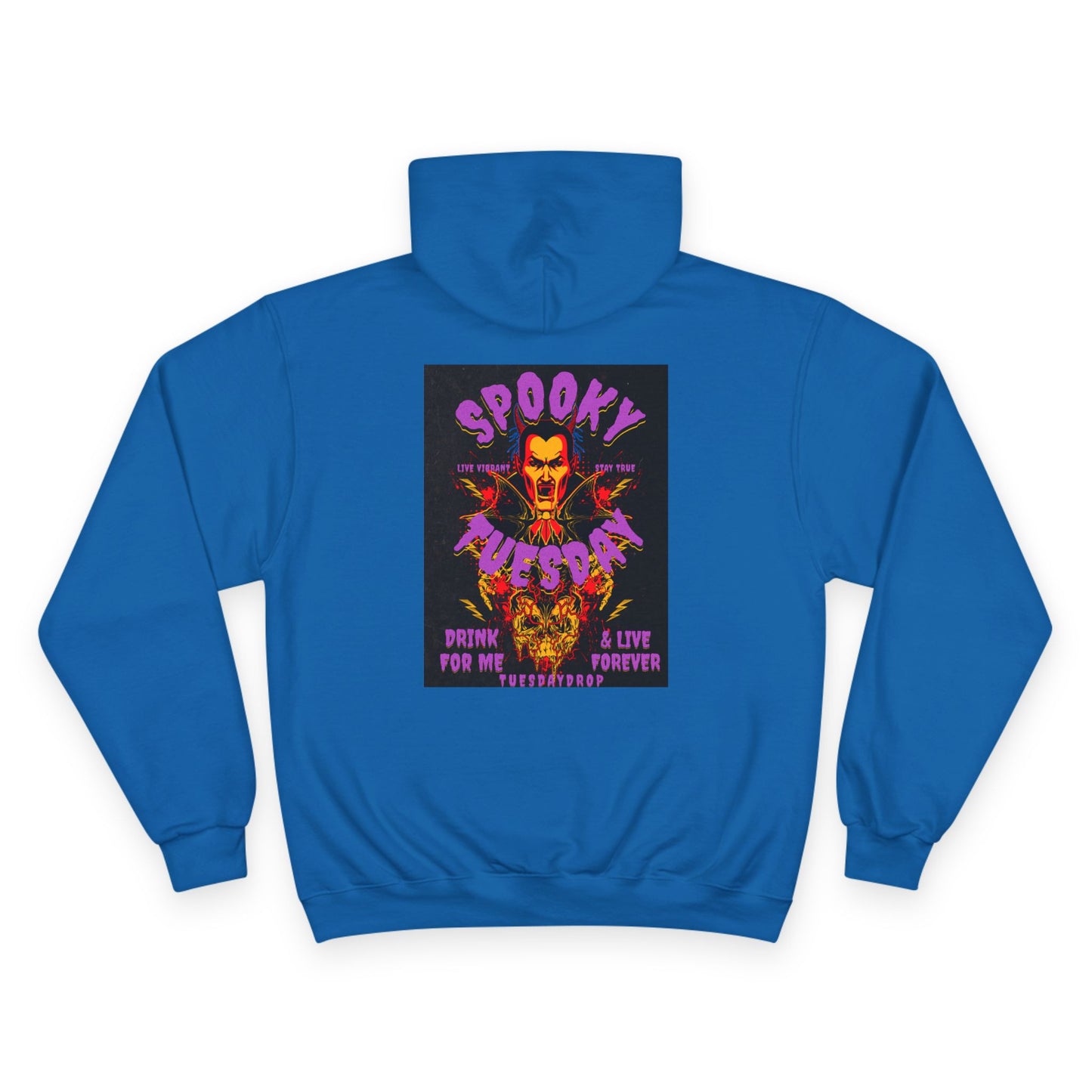 Spooky Tuesday Champion Hoodie, Halloween Apparel, Cozy Sweatshirt, Unisex Hoodie, Autumn Fashion, Gift for Her
