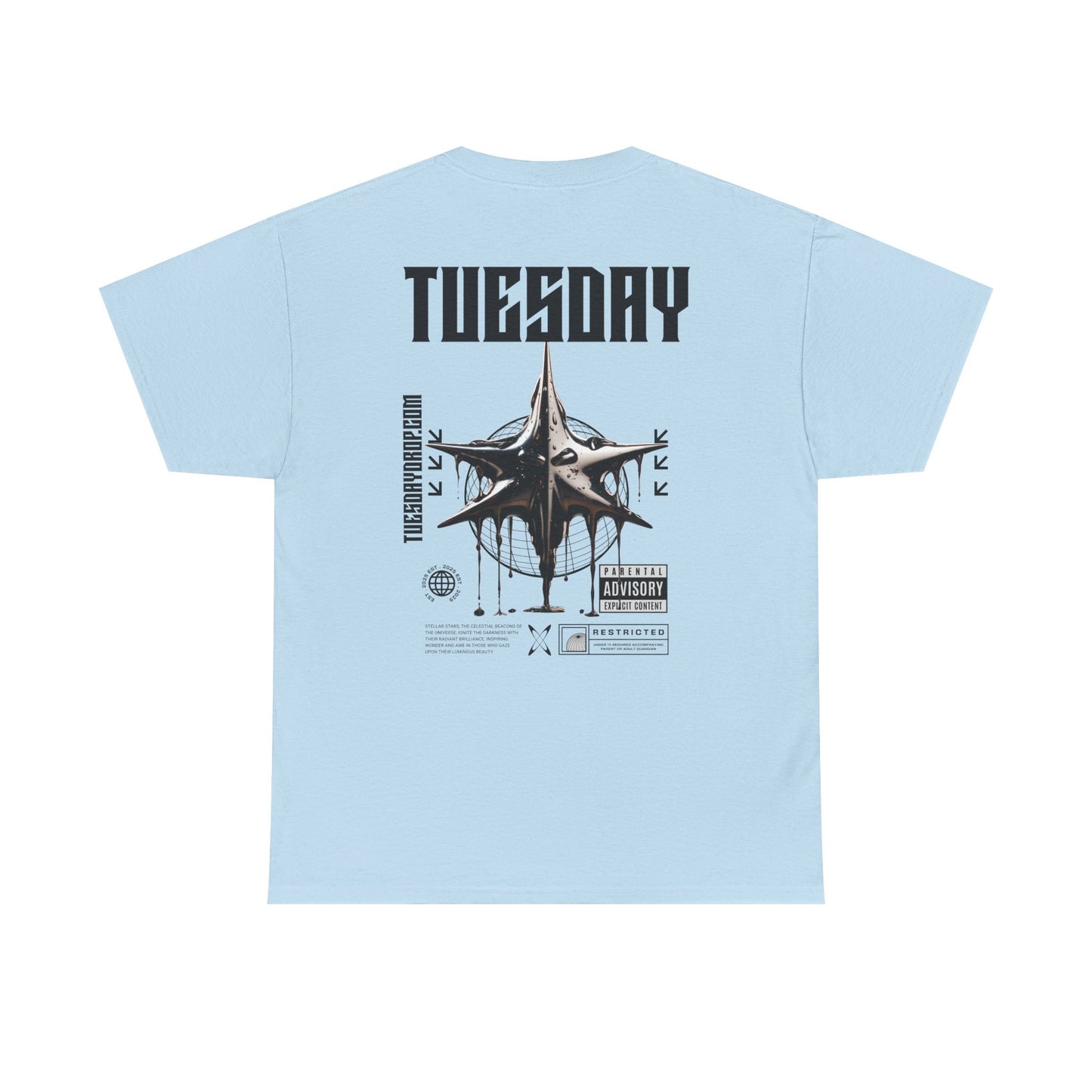 Graphic Tee with 'Tuesday' Print, Casual Wear, Streetwear, Gift for Students, Unisex Top, Everyday Fashion, Weekend Style