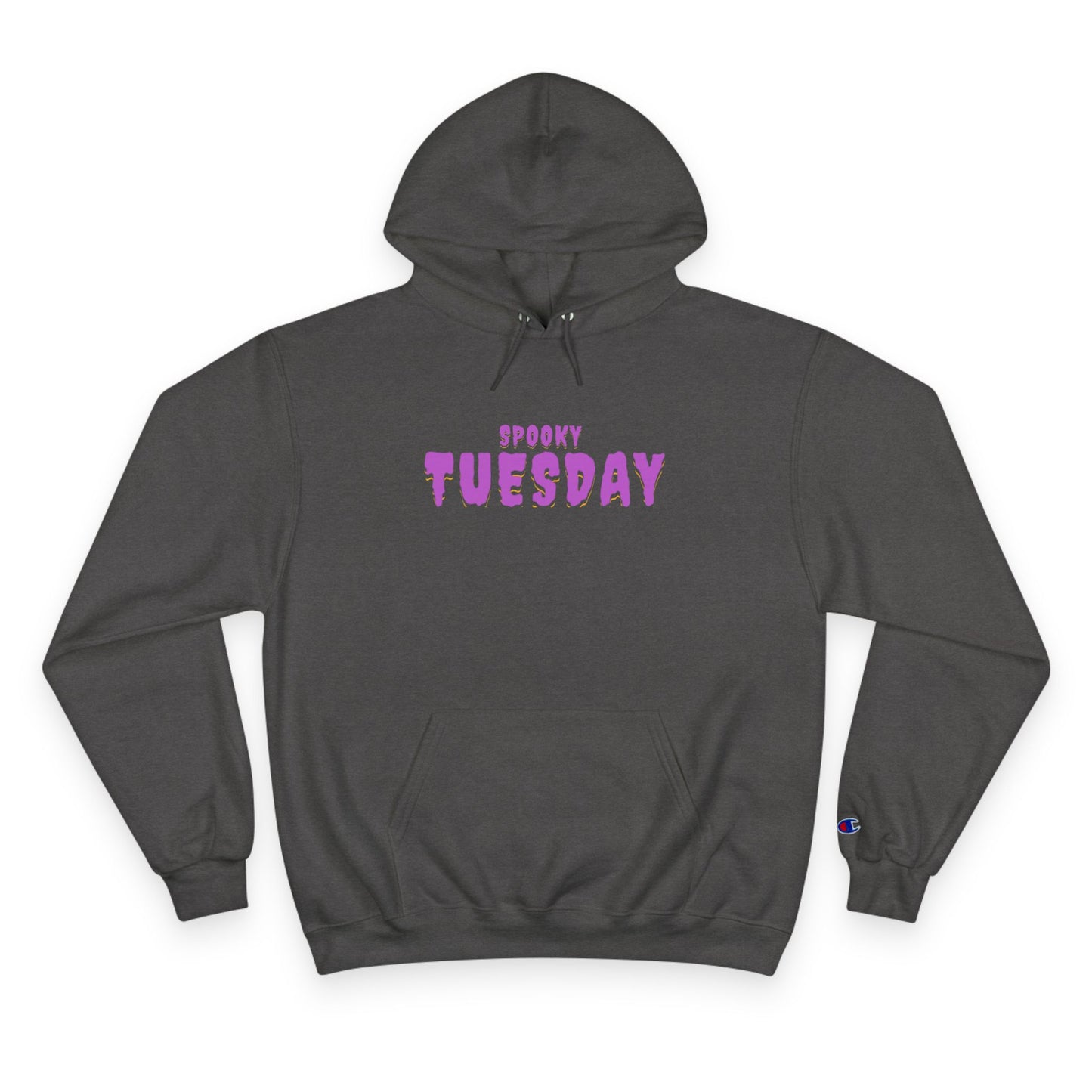 Spooky Tuesday Champion Hoodie, Halloween Apparel, Cozy Sweatshirt, Unisex Hoodie, Autumn Fashion, Gift for Her