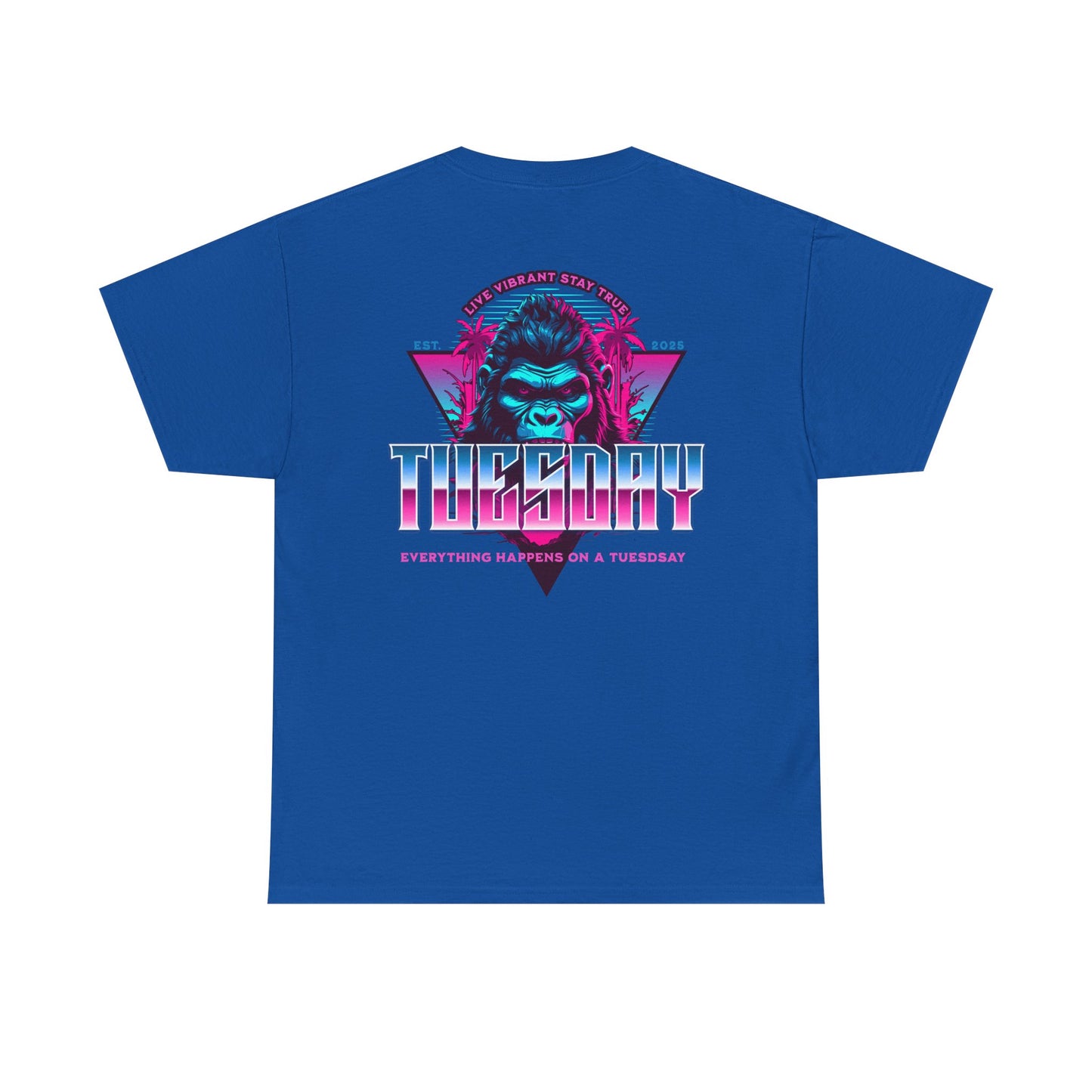 Retro Tuesday Graphic Tee, Fun Casual T-Shirt for Everyday Wear, Unisex Cotton Top, Party Shirt, Gift for Birthdays and Celebrations