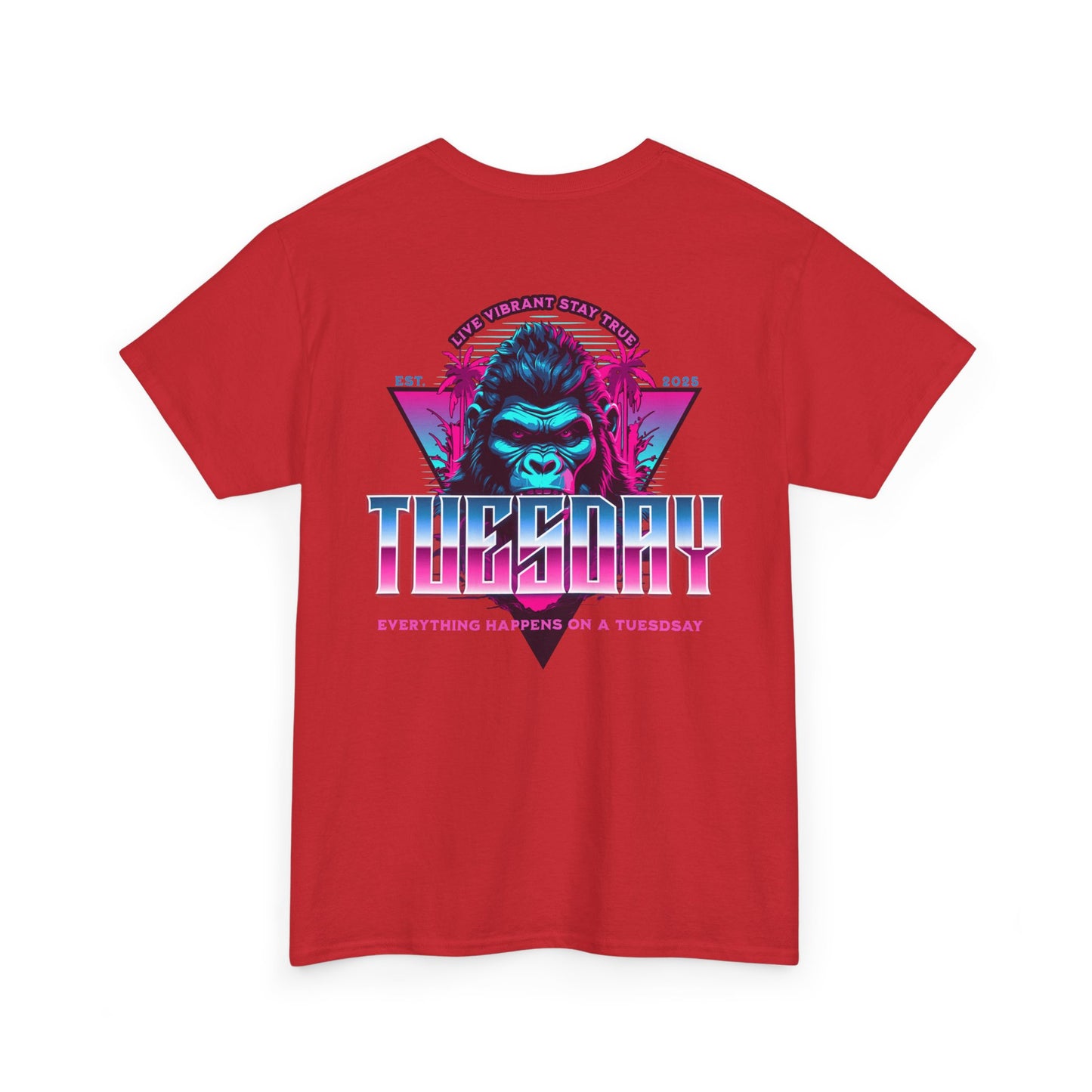 Retro Tuesday Graphic Tee, Fun Casual T-Shirt for Everyday Wear, Unisex Cotton Top, Party Shirt, Gift for Birthdays and Celebrations