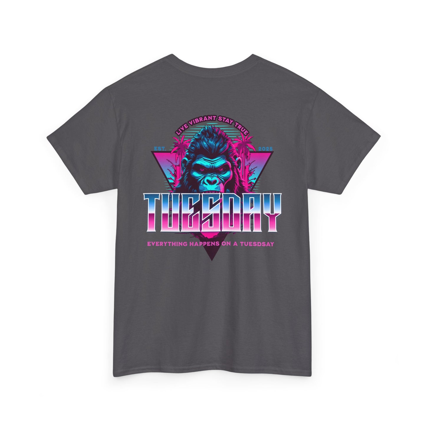 Retro Tuesday Graphic Tee, Fun Casual T-Shirt for Everyday Wear, Unisex Cotton Top, Party Shirt, Gift for Birthdays and Celebrations