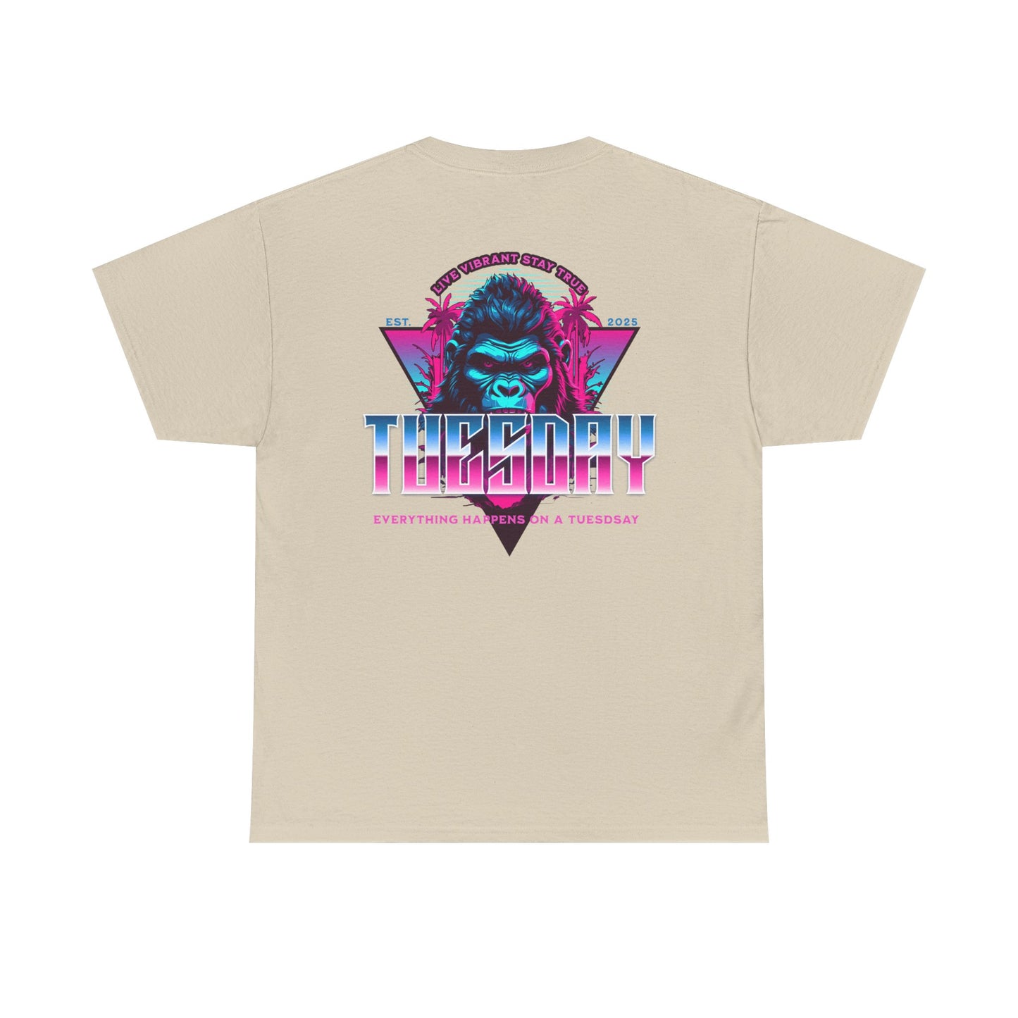 Retro Tuesday Graphic Tee, Fun Casual T-Shirt for Everyday Wear, Unisex Cotton Top, Party Shirt, Gift for Birthdays and Celebrations