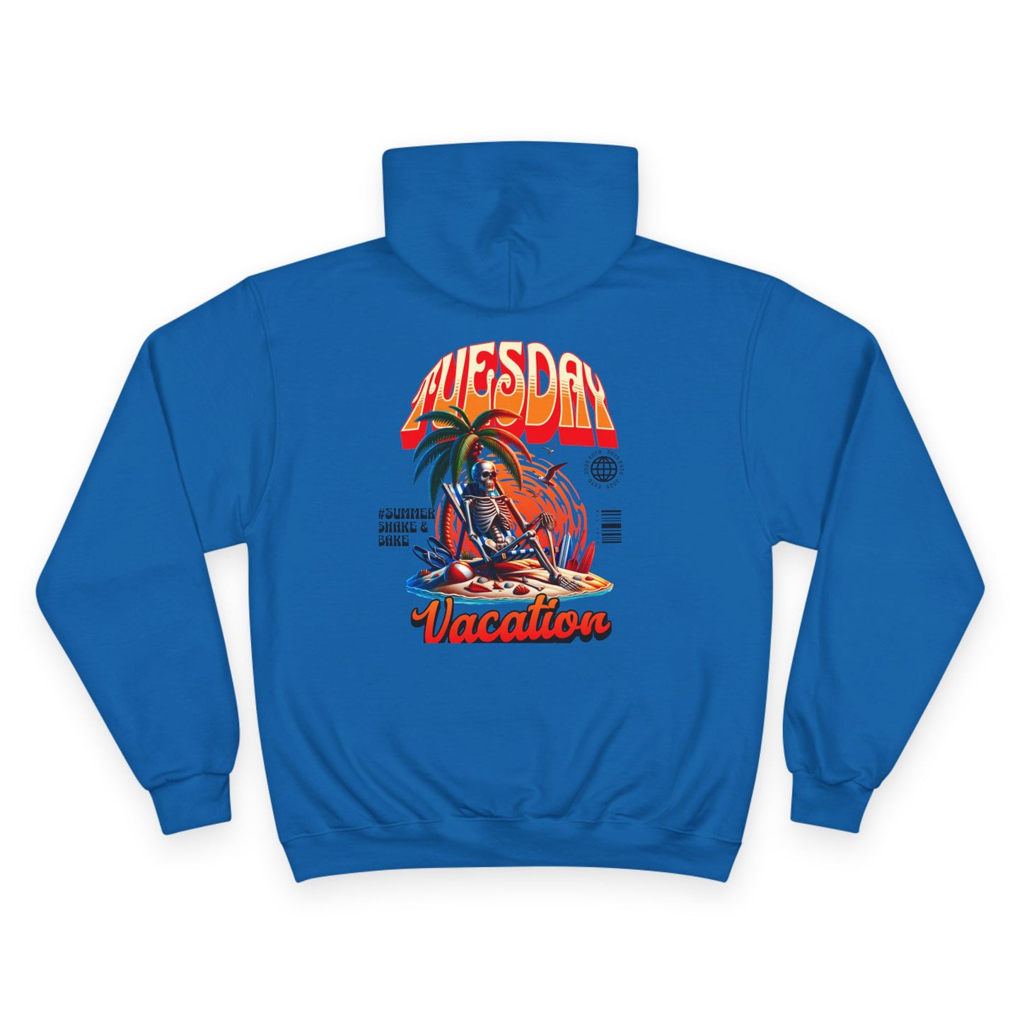 Casual Champion Hoodie, Day of the Week Gift, Unique Graphic Sweatshirt, Tuesday Vibes, Perfect for Vacations & Relaxation