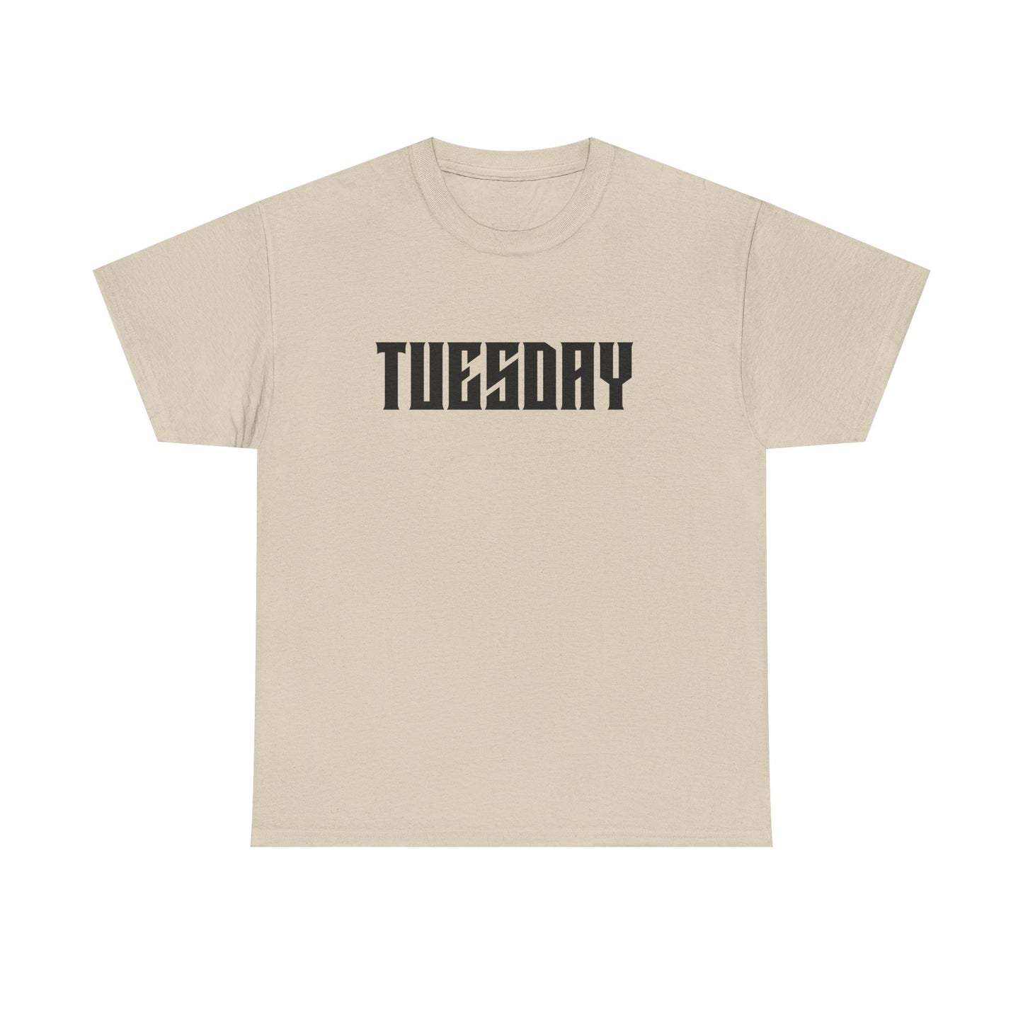 Graphic Tee with 'Tuesday' Print, Casual Wear, Streetwear, Gift for Students, Unisex Top, Everyday Fashion, Weekend Style