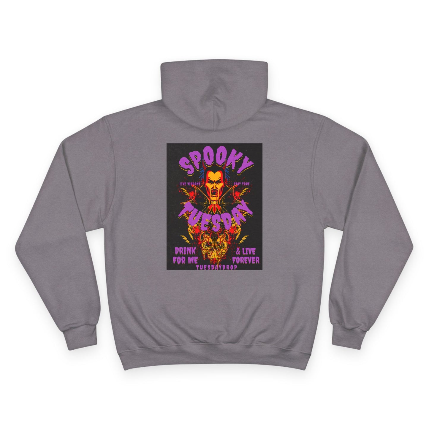Spooky Tuesday Champion Hoodie, Halloween Apparel, Cozy Sweatshirt, Unisex Hoodie, Autumn Fashion, Gift for Her