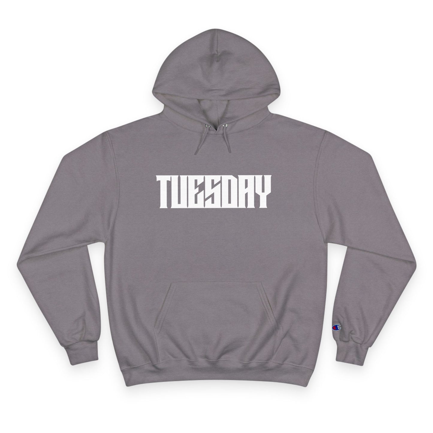 Tuesday Champion Hoodie - Stylish & Comfy Oversized Hoodie, Gift for Her, Unique Sweatshirt for Daily Wear, Cozy Fashion Statement