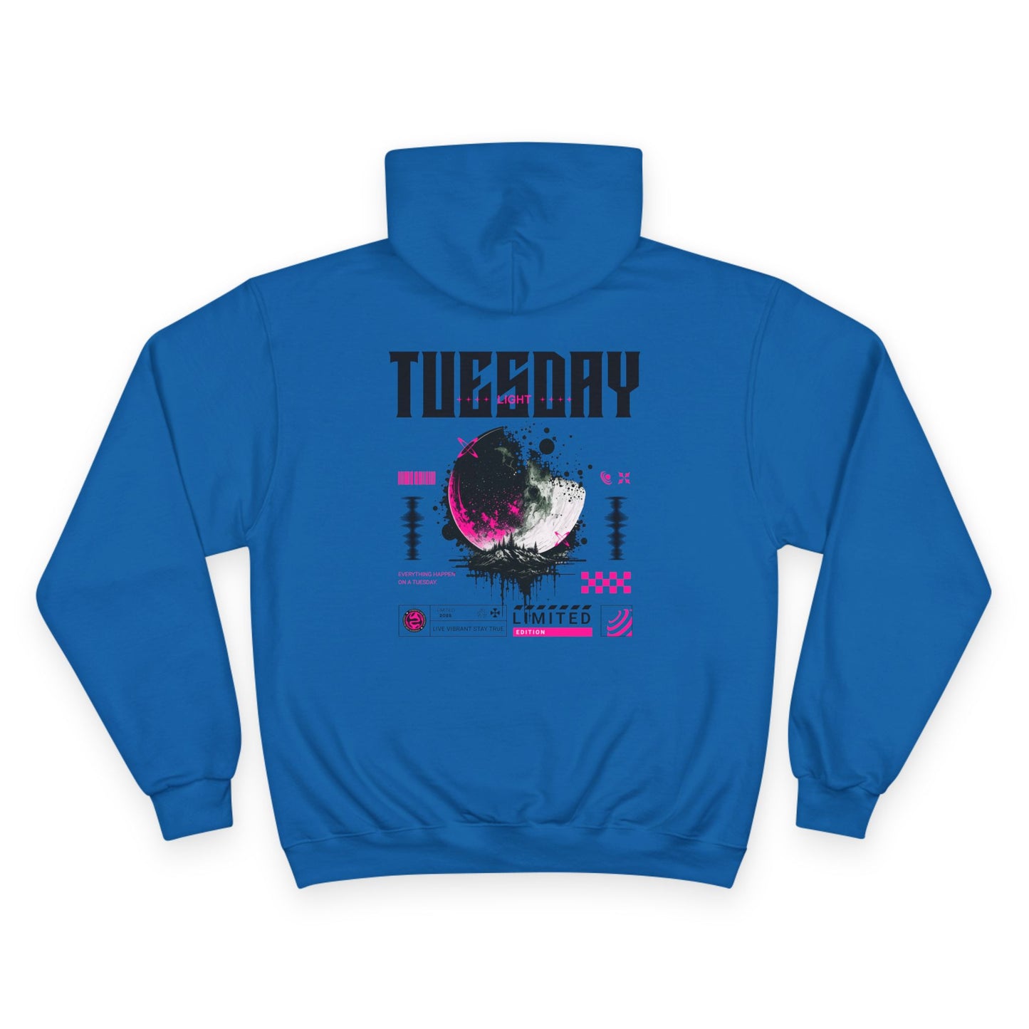 Tuesday Champion Hoodie, Graphic Sweatshirt, Cozy Pullover, Gift for Her, Everyday Wear, Trendy Streetwear